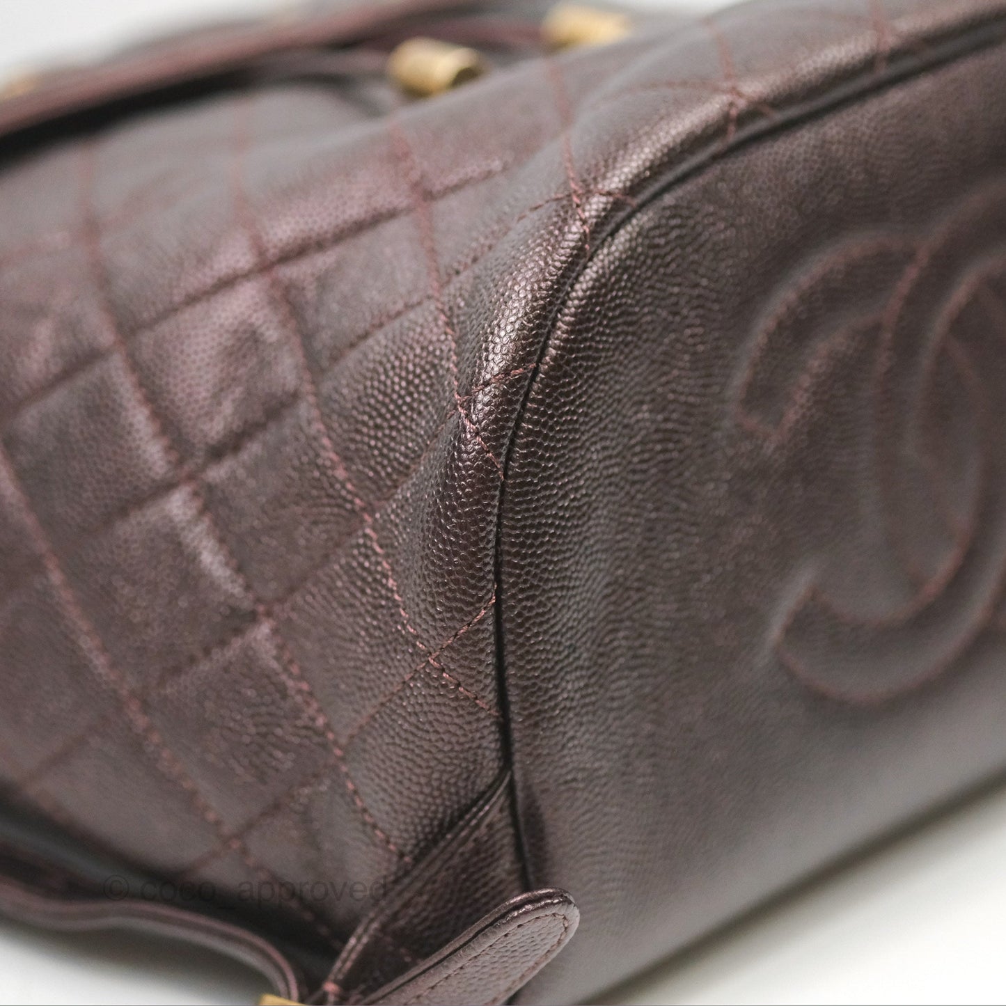 Chanel Quilted Filigree Backpack Iridescent Burgundy Caviar