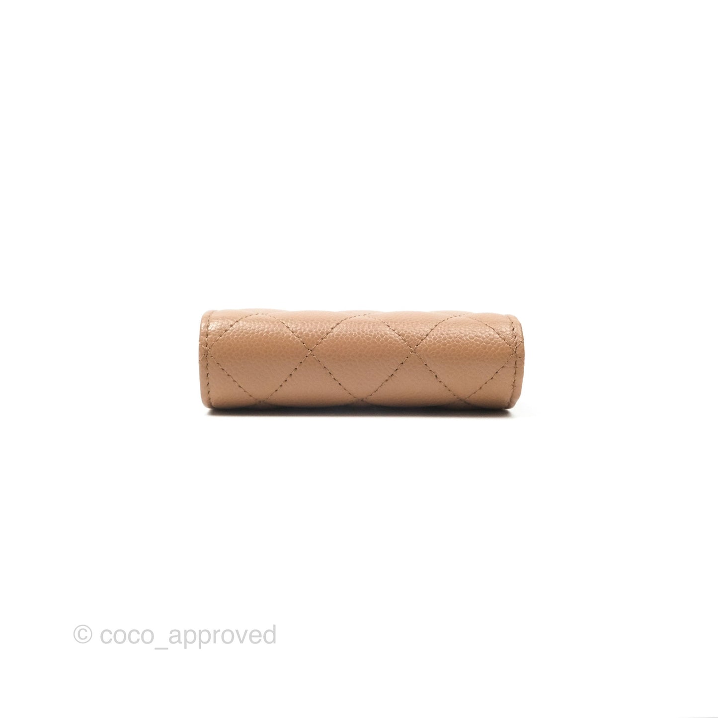 Chanel Short Wallet Beige Caviar Gold Hardware 22K