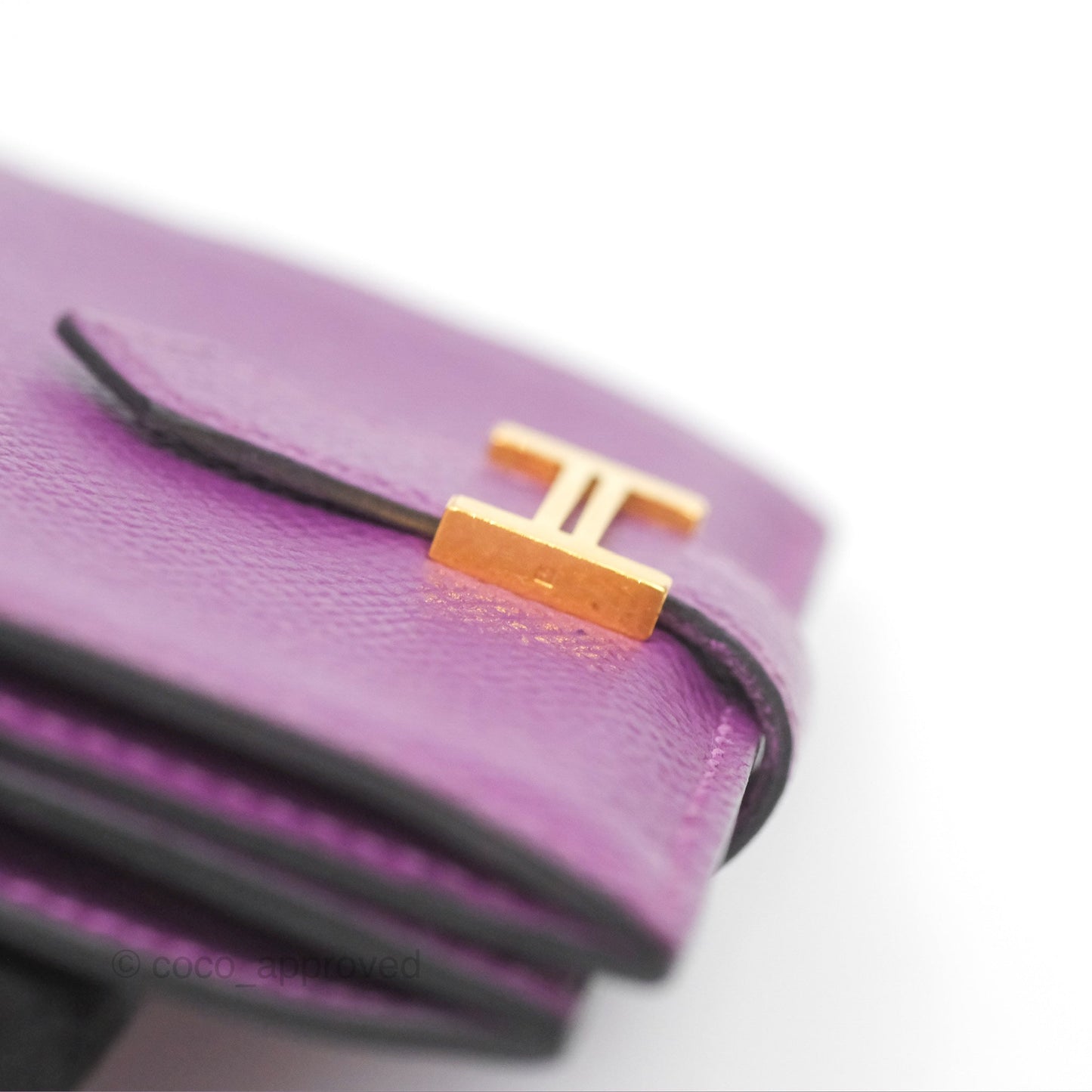 Hermès Bearn Card Holder Epsom Anemone Gold Hardware