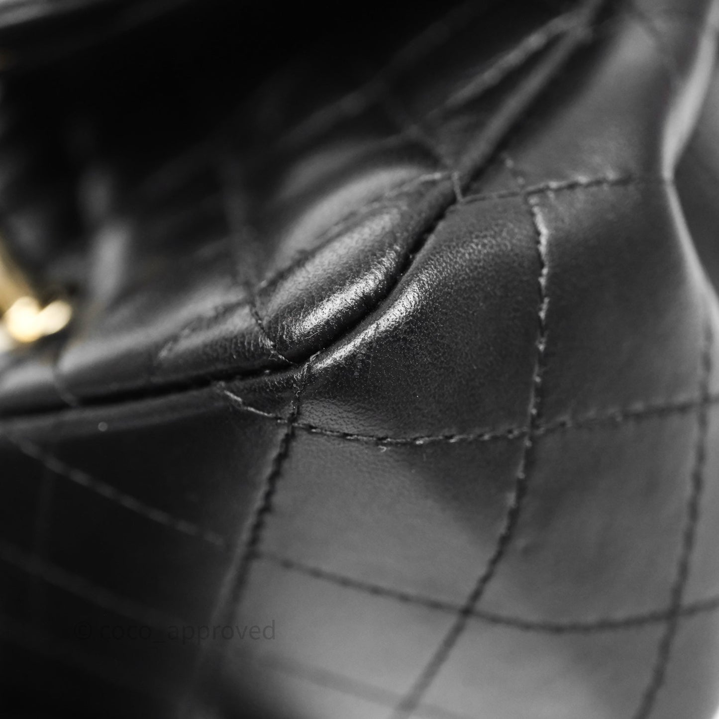 Chanel Mini Square Quilted Black Lambskin Gold Hardware