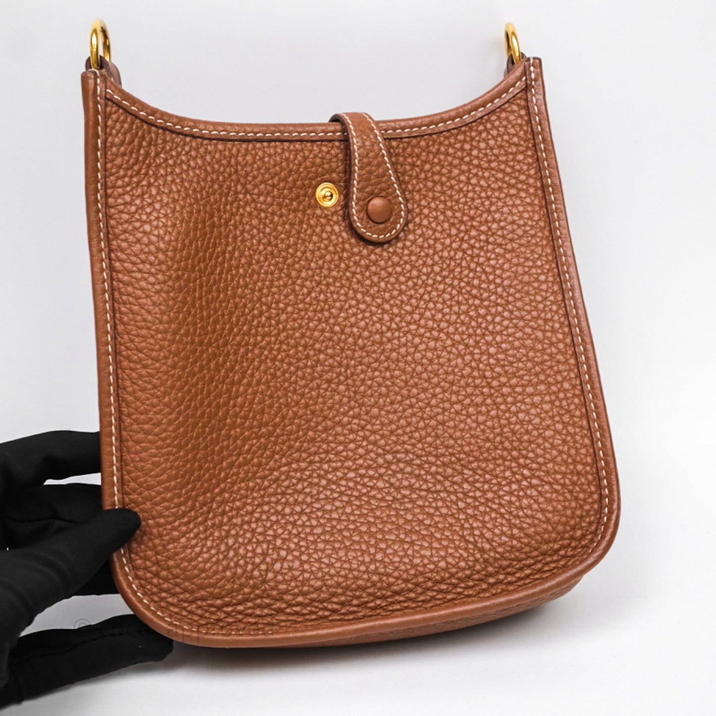 Hermès Mini Evelyne 16 Gold Clemence Gold Hardware