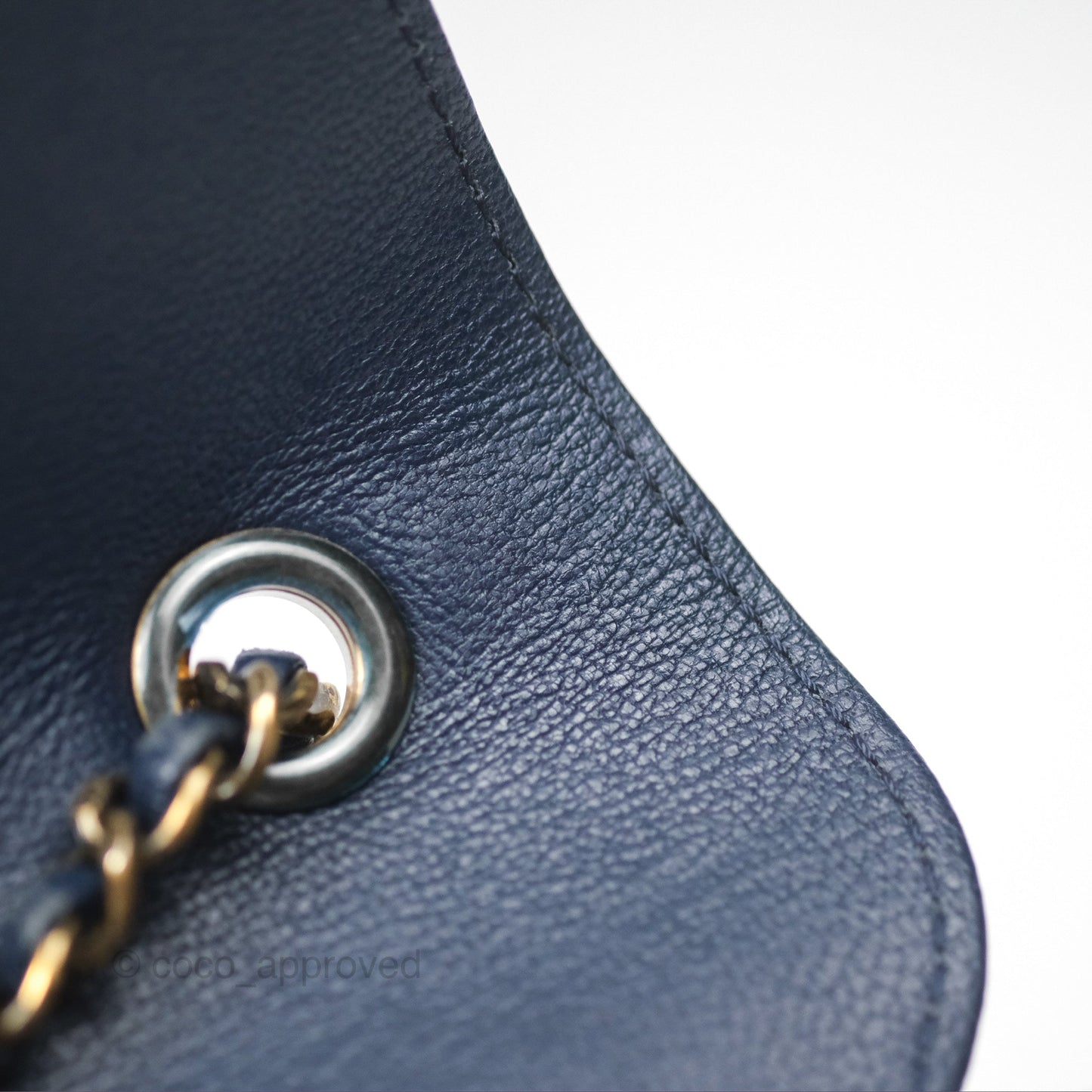 Chanel Beauty Lock Flap Bag Navy Sheepskin Aged Gold Hardware