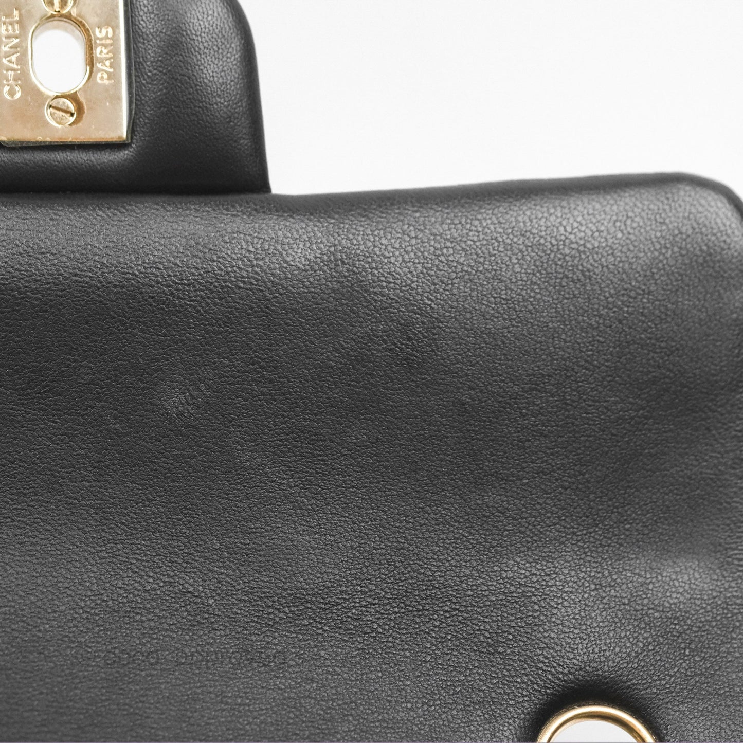 Chanel Quilted Mini Rectangular Black Lambskin Gold Hardware