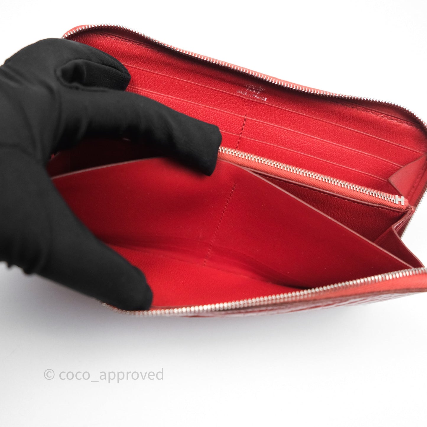 Hermès Azap Wallet Red Alligator Palladium Hardware