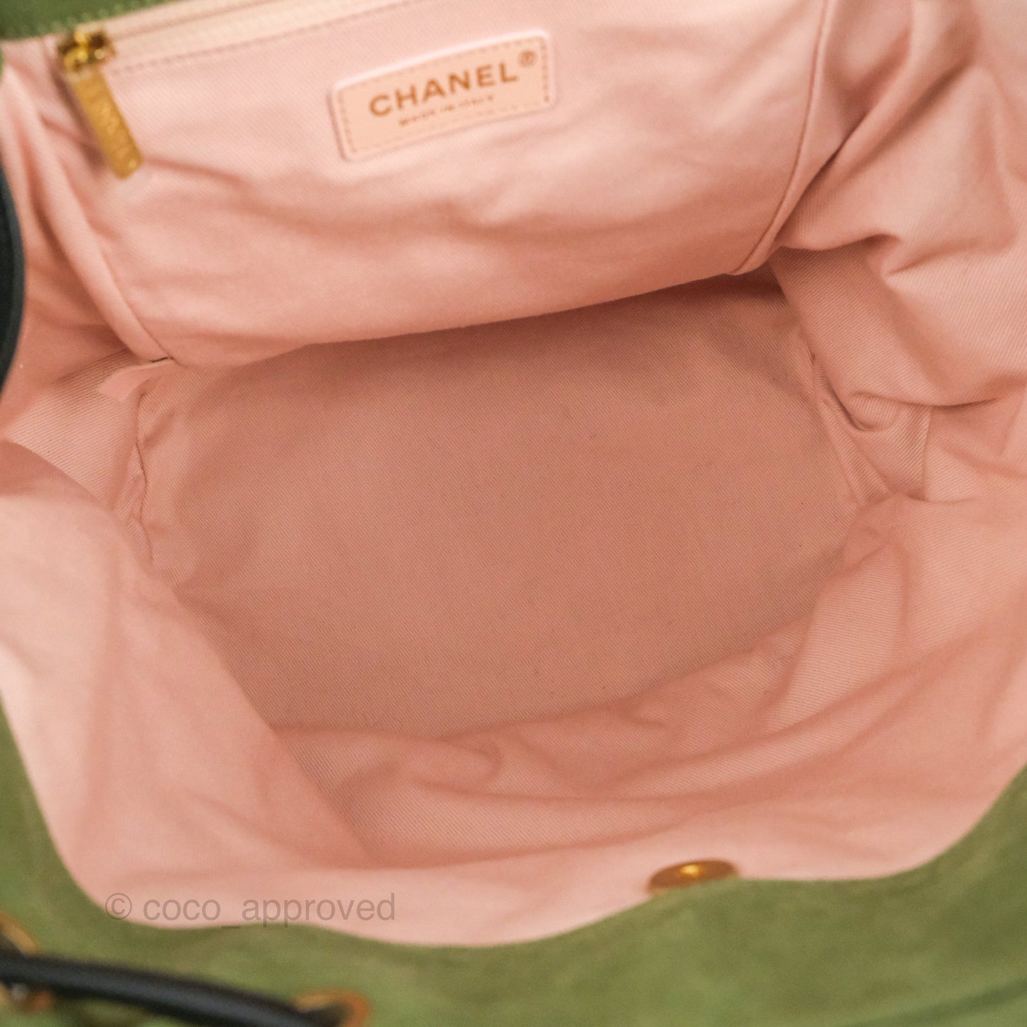 Chanel Coco Cuba Patchwork Chevron Backpack Green Canvas 2017 Cruise
