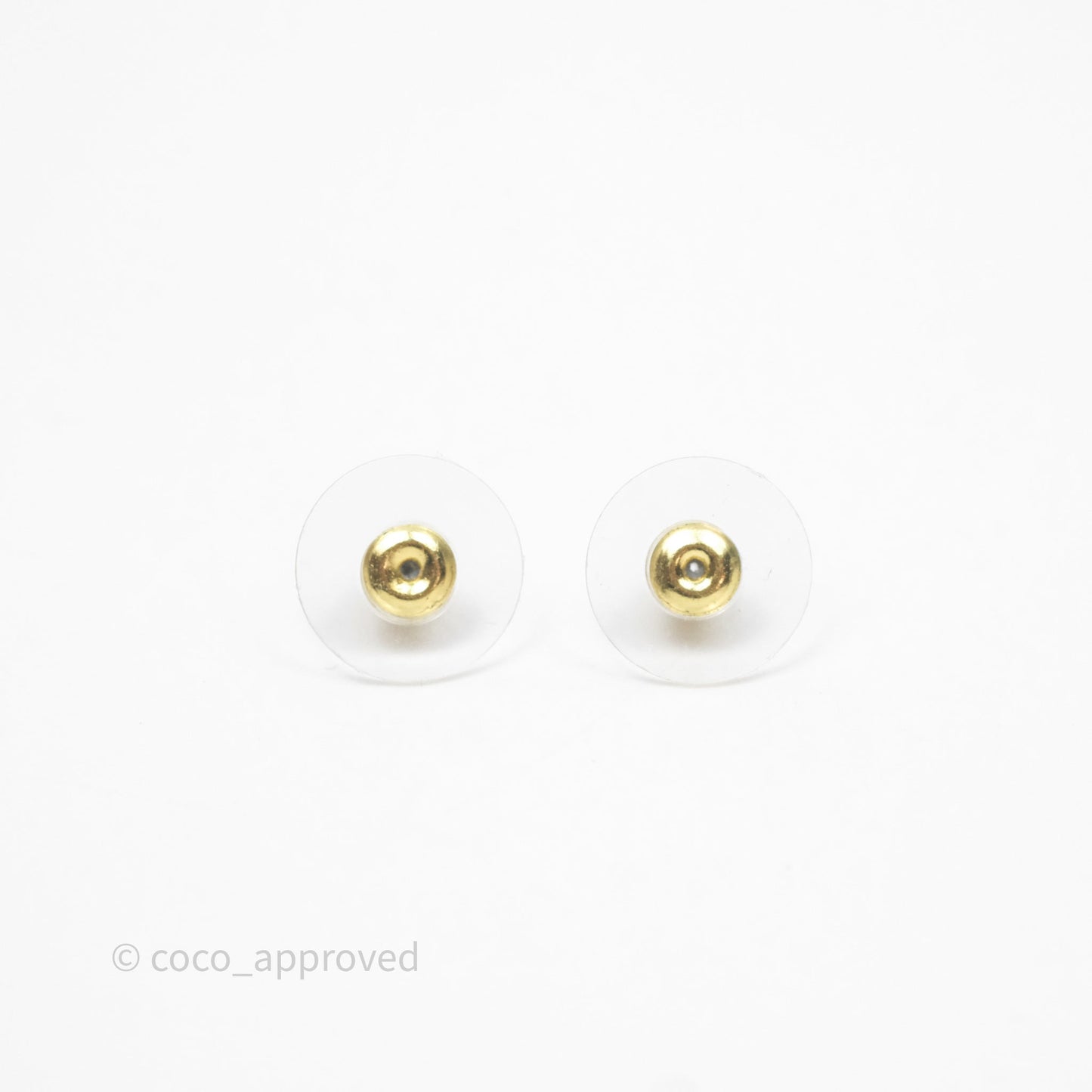 Chanel Crystal CC Star Earrings Gold Tone 24C