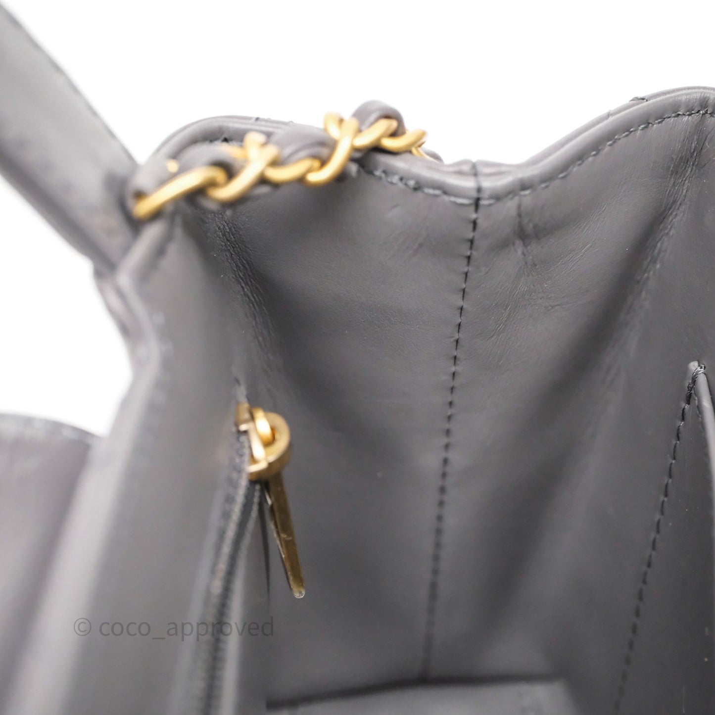 Chanel Kelly Bag Quilted Grey Shiny Crumpled Calfskin Aged Gold Hardware