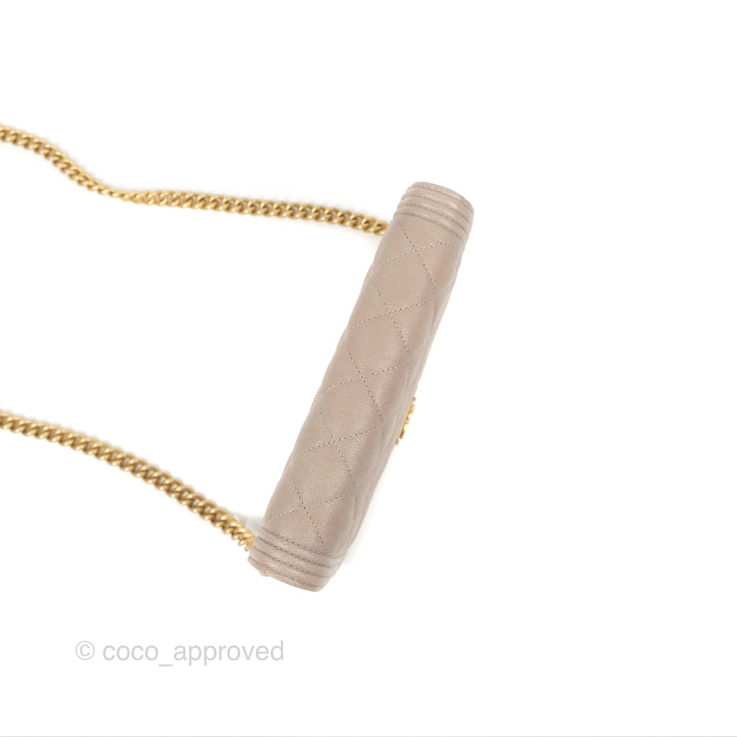 Chanel Quilted Boy Wallet on Chain WOC Grey Caviar Gold Hardware