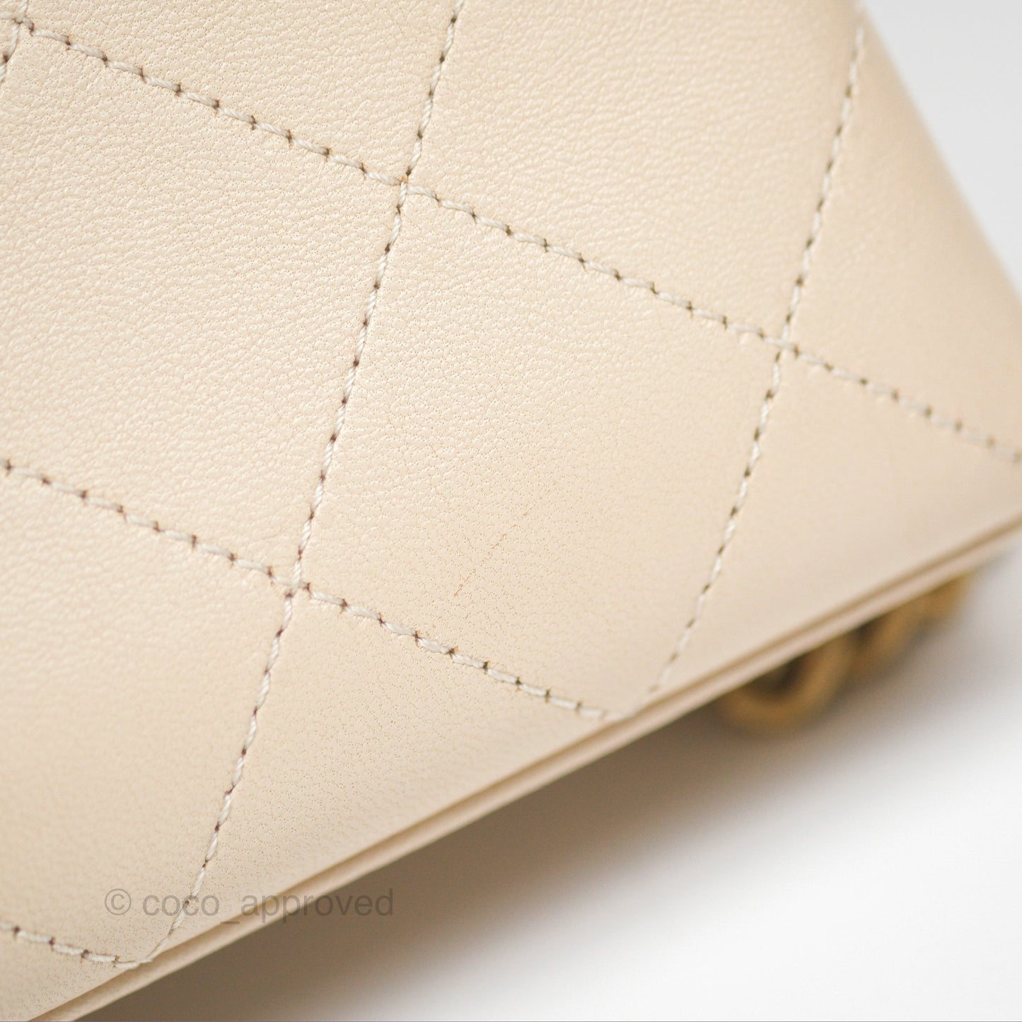 Chanel Small Quilted Coco Luxe Flap Bag Light Beige Calfskin Aged Gold Hardware