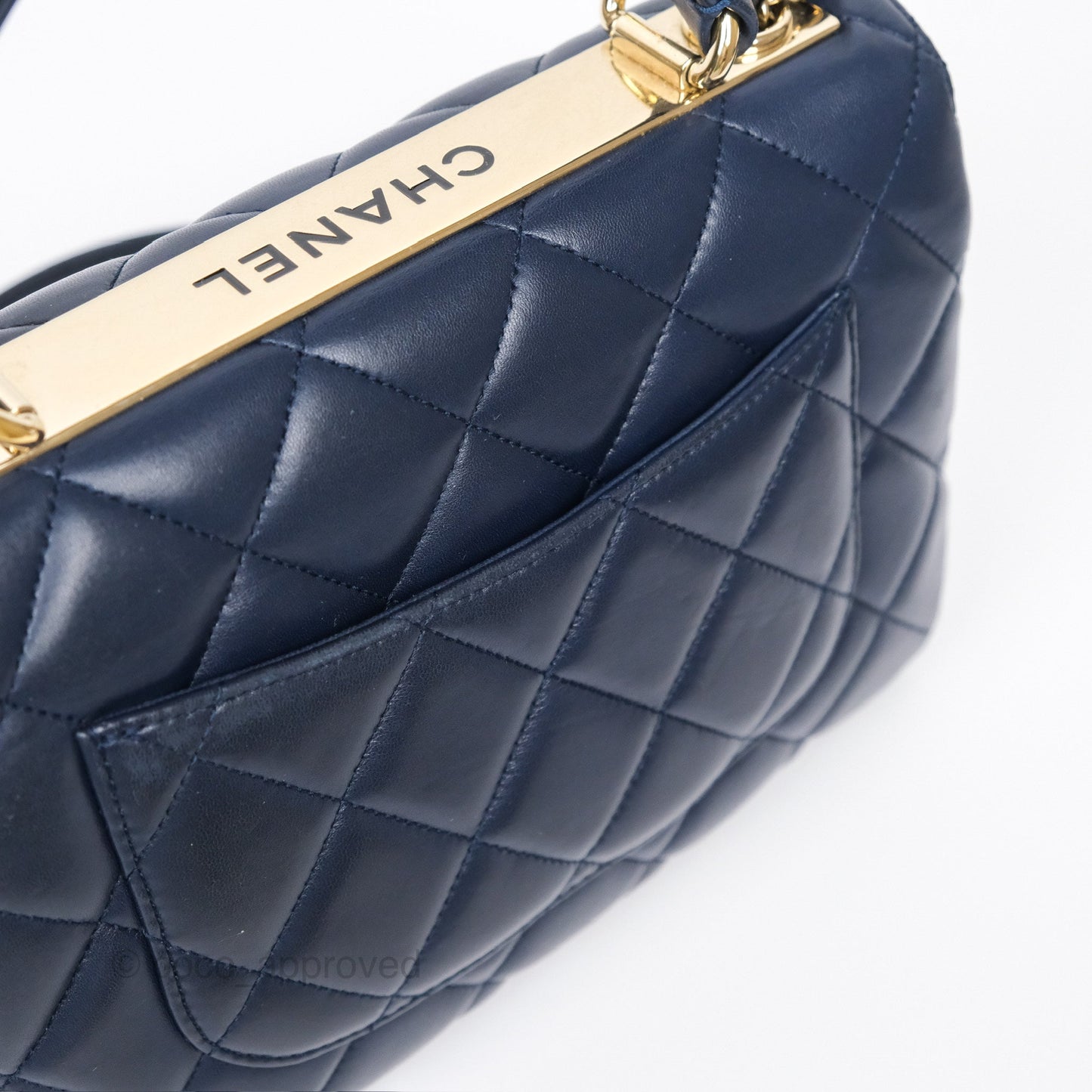 Chanel Small Trendy CC Navy Lambskin Gold Hardware