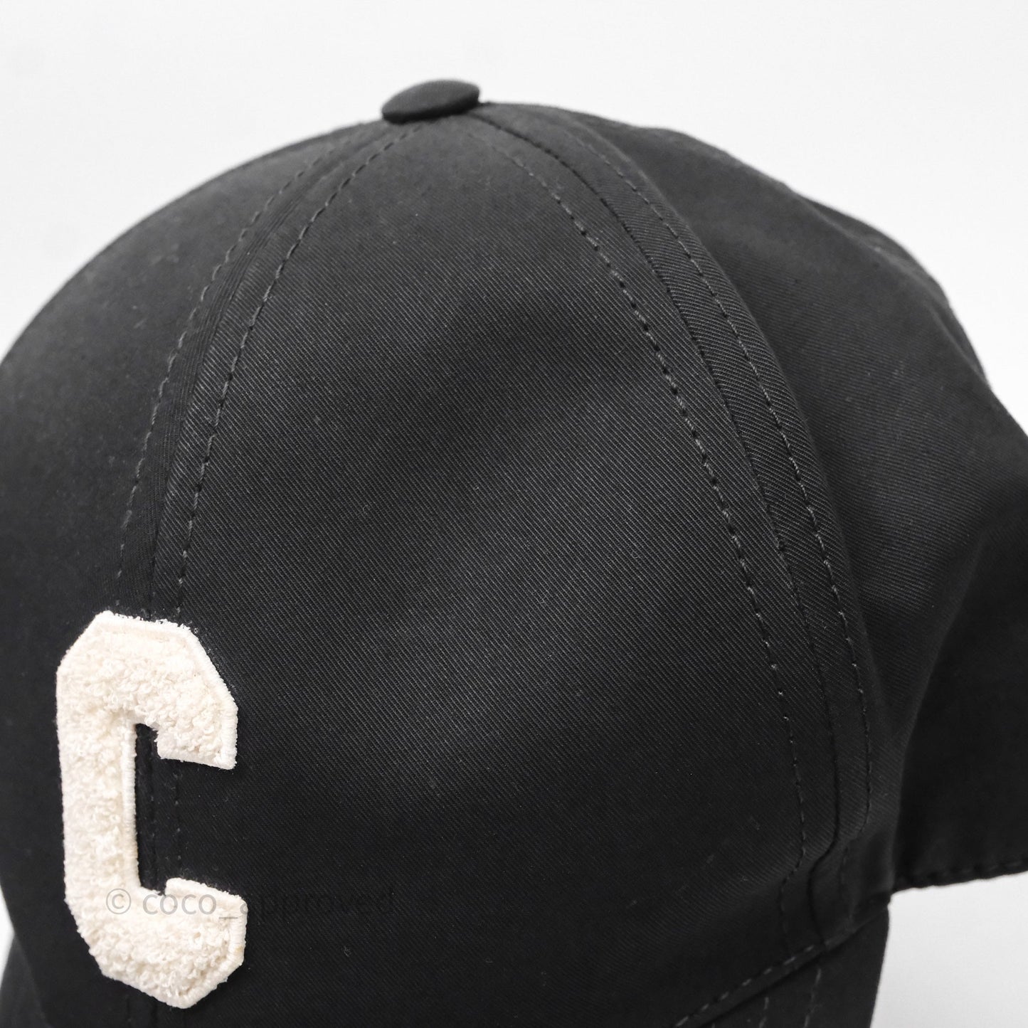 Celine Initial Baseball Cap Cotton Black