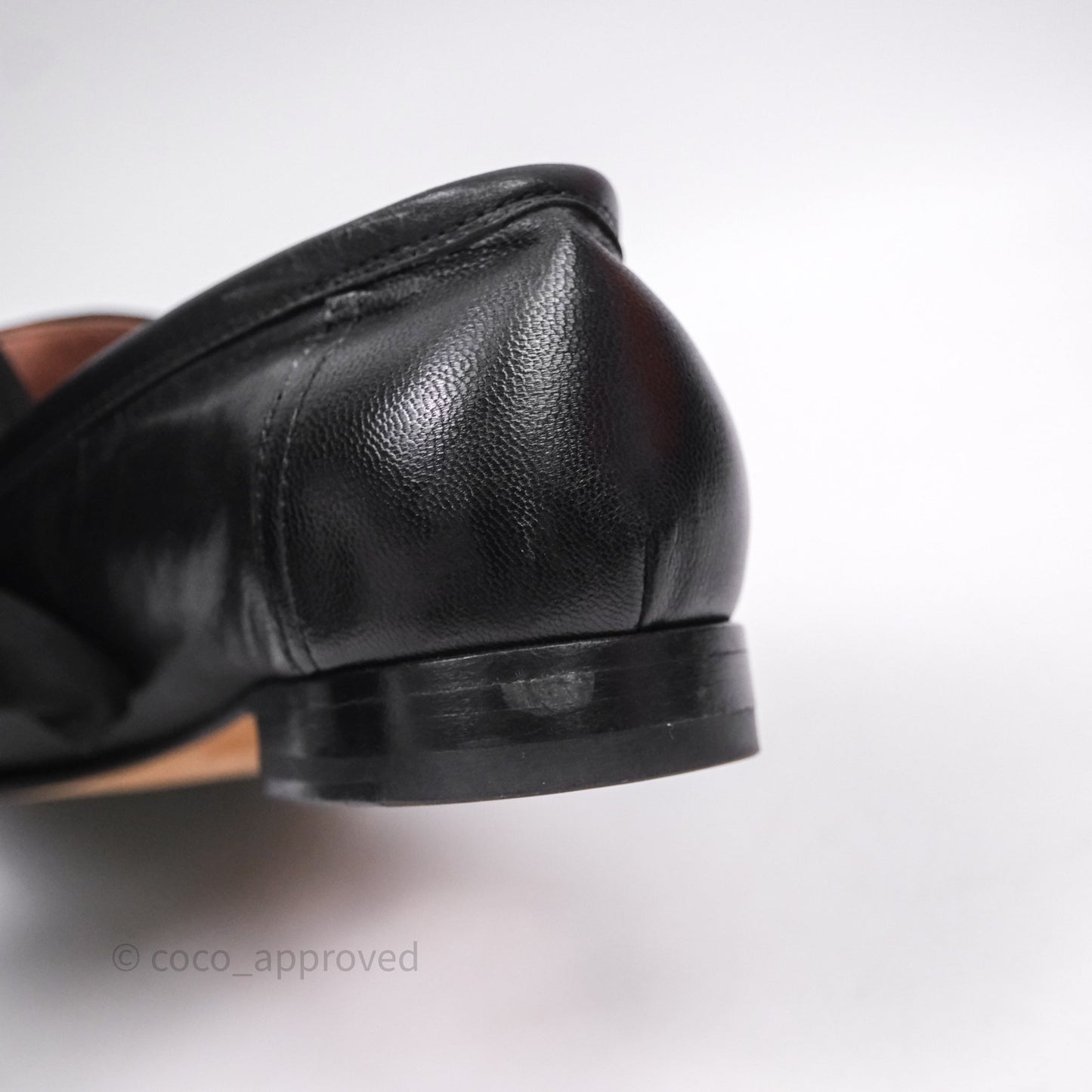 Hermès Paris Loafer Black Goatskin Palladium H Buckle Size 38