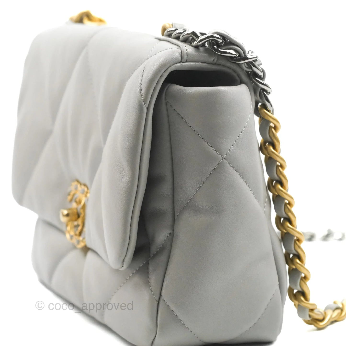 Chanel 19 Small Grey Lambskin Mixed Hardware