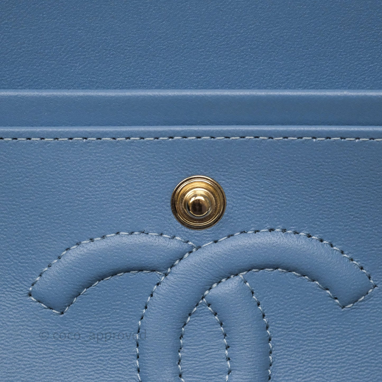 Chanel Quilted Small Double Flap Blue Printed Denim Gold Hardware