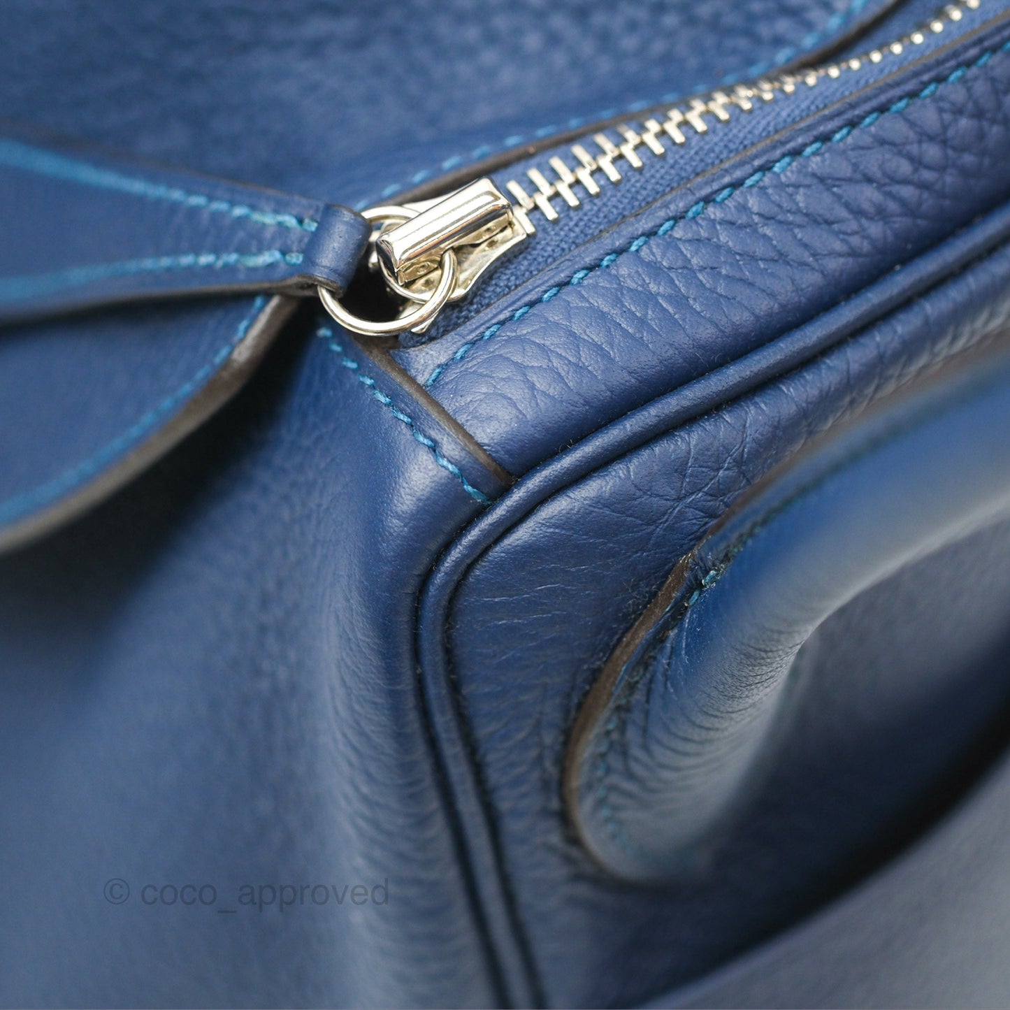 Hermès Lindy 30 Blue Saphir/ Blue Izmir Clemence Palladium Hardware