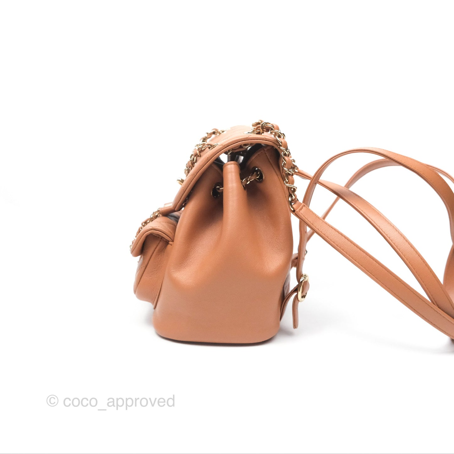 Chanel Small Duma Drawstring Backpack Camel Calfskin 24P