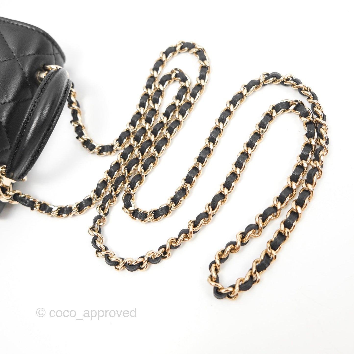 Chanel Mini Handle Clutch With Chain Black Lambskin Gold Hardware