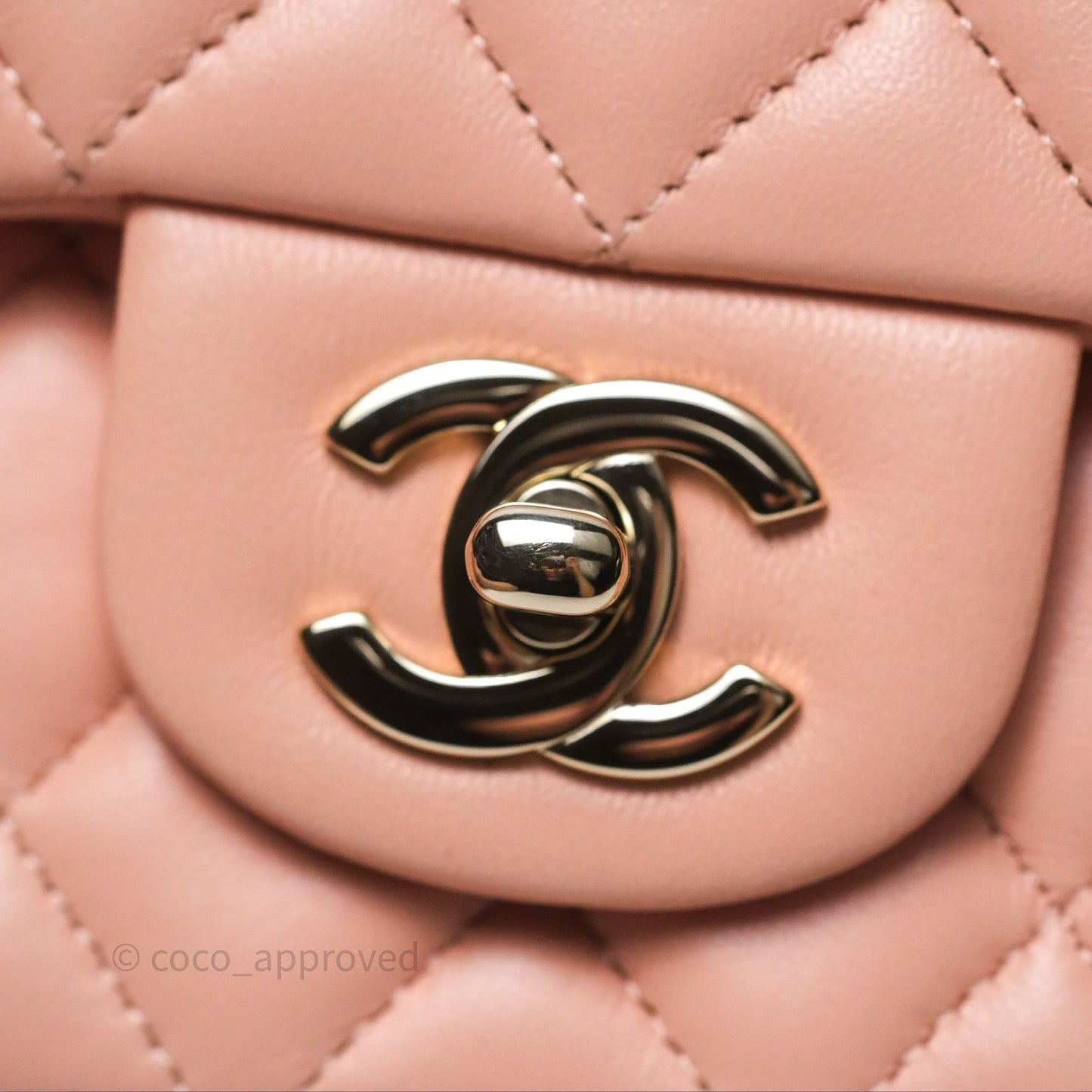 Chanel Quilted Mini Rectangular Flap Pink Lambskin Gold Hardware