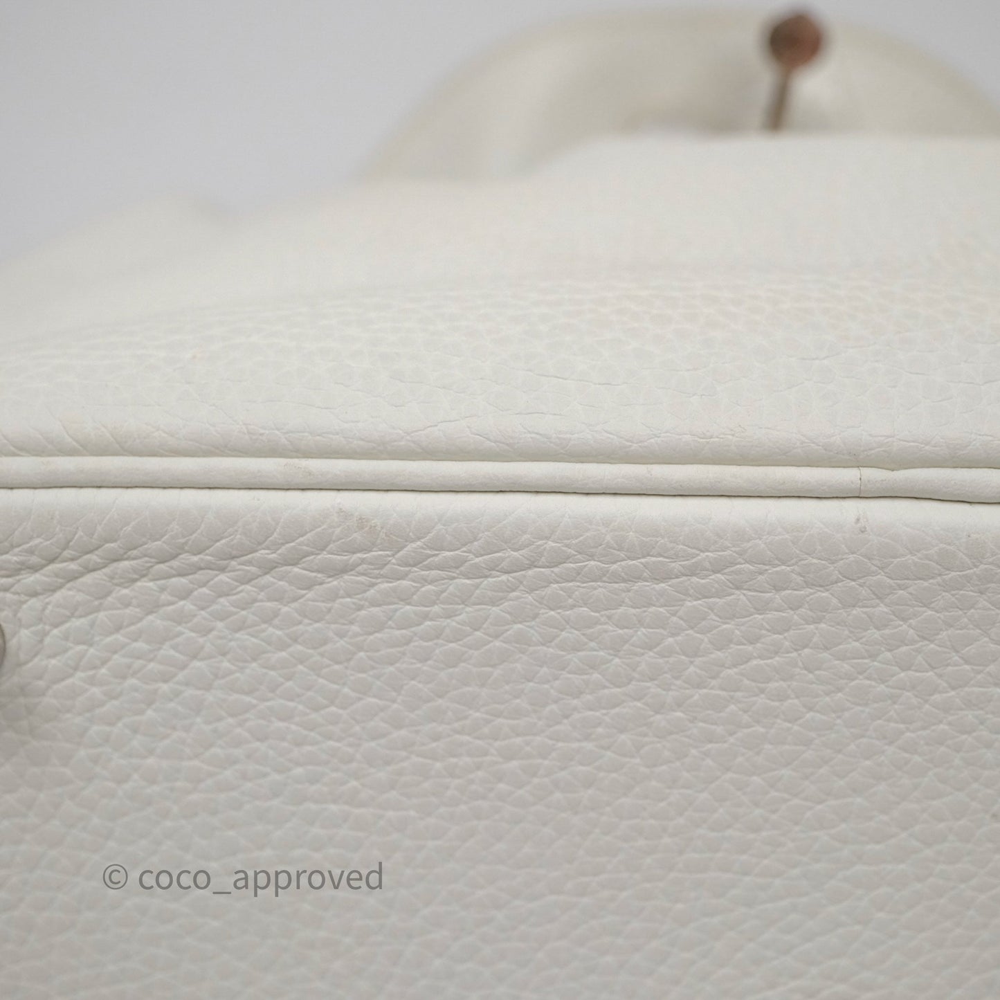 Hermès Lindy 30 White Clemence Palladium Hardware