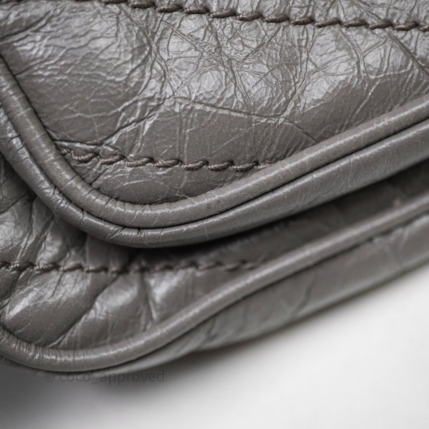 Saint Laurent Medium Niki Chain Bag Crinkled Calfskin Grey