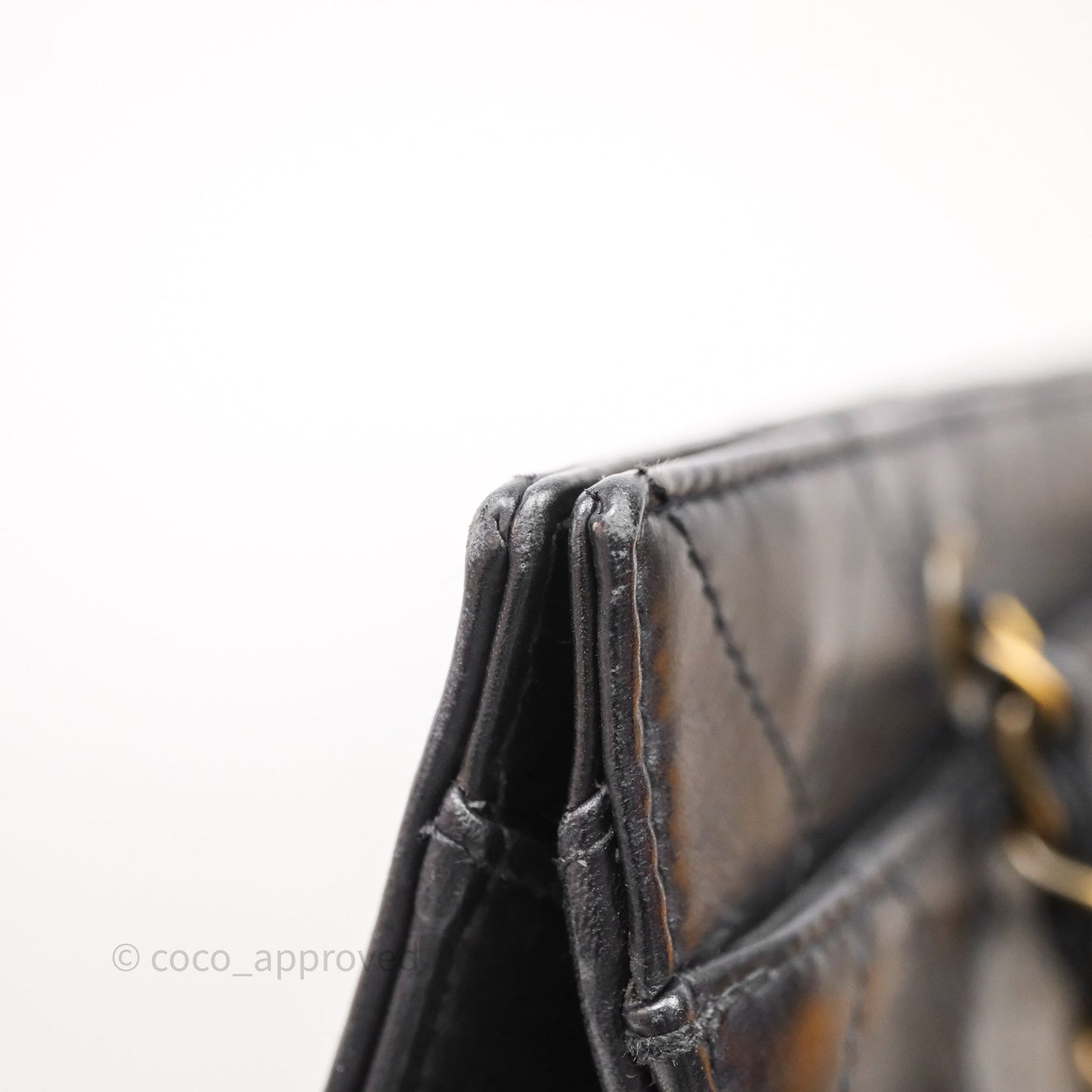 Chanel Vintage Tote Bag Quilted Black Lambskin Antique Gold Hardware