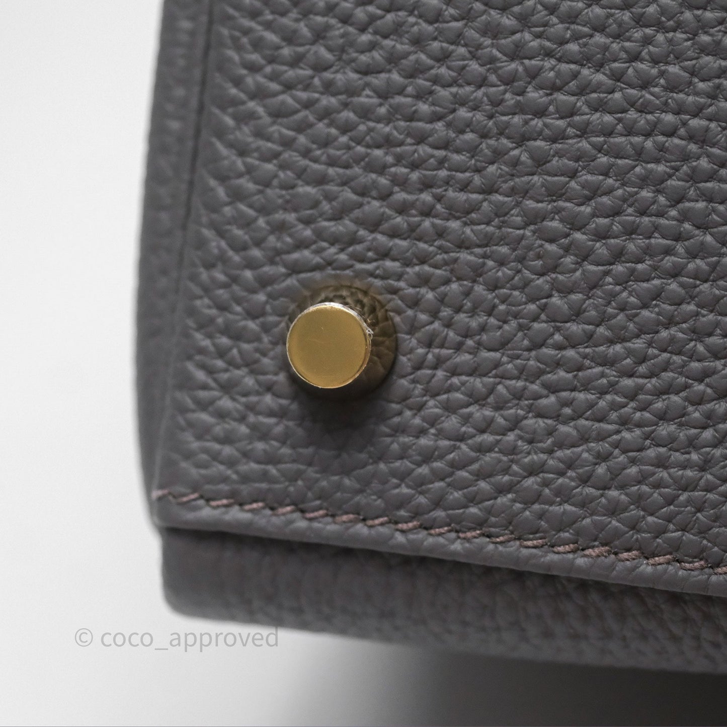 Hermès Kelly II 28 Retourne Etain 8F Togo Gold Hardware