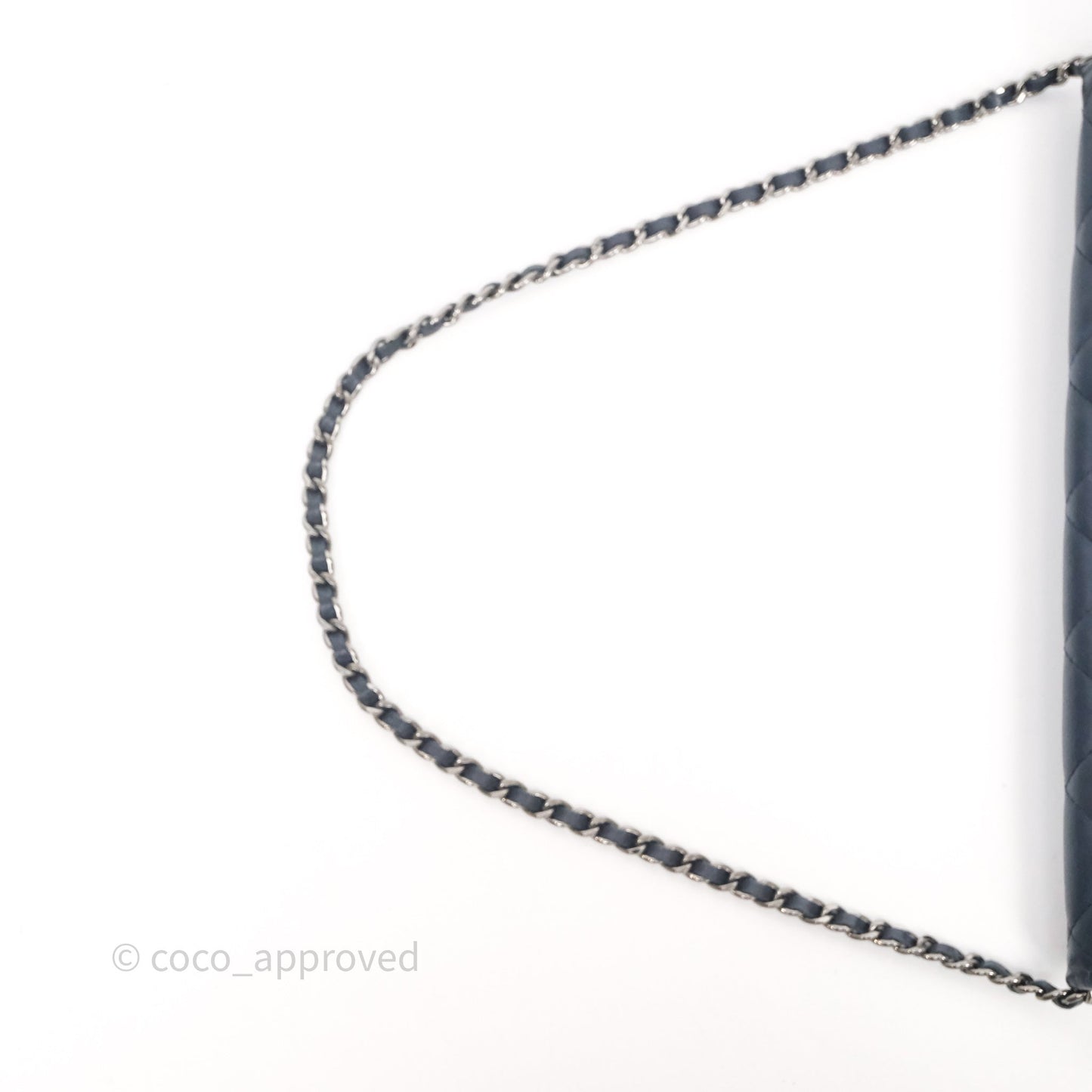 Chanel Quilted Clutch with Chain Lambskin Navy Gun Metal Hardware