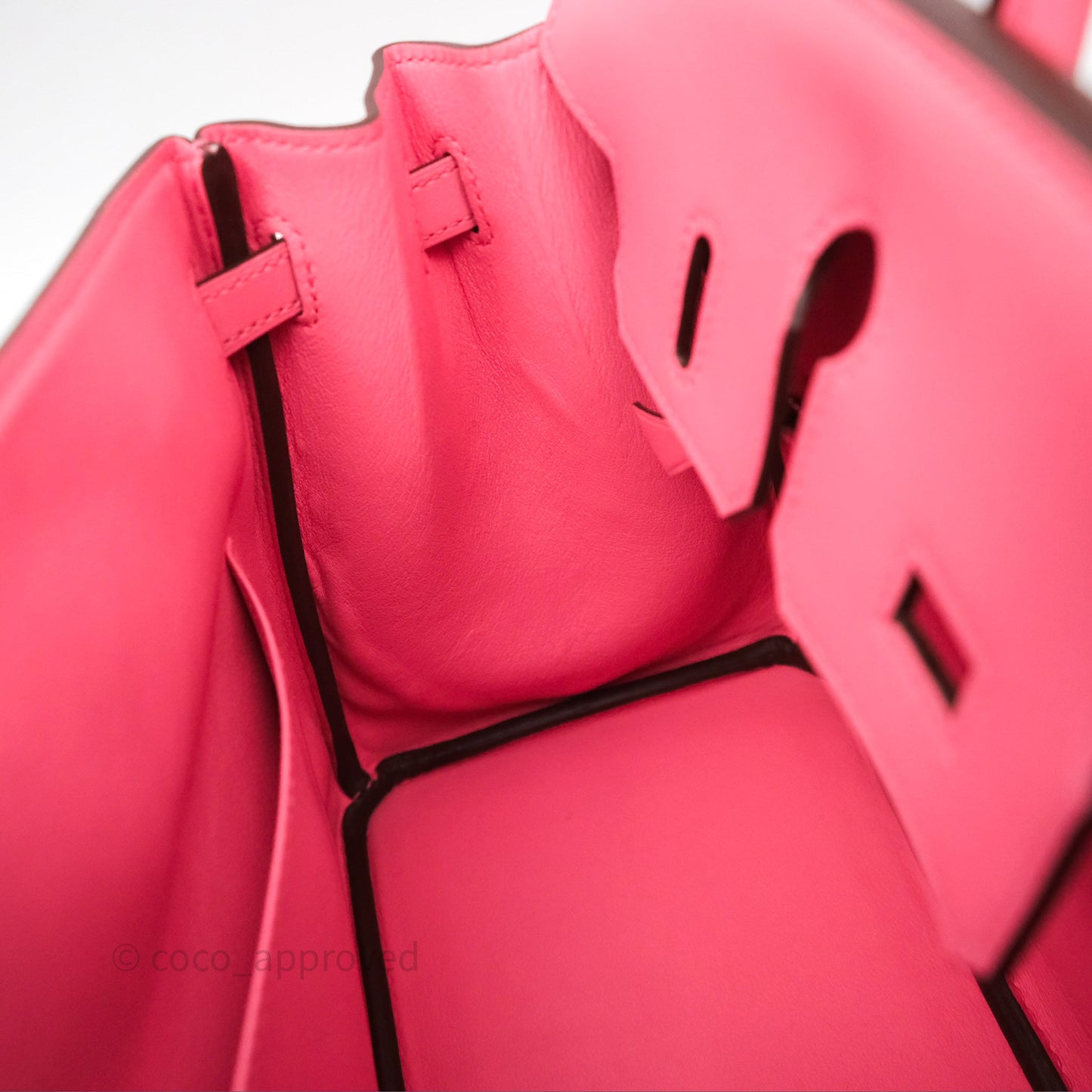 Hermès Birkin 25 Retourne Rose Azalee 8W Swift Palladium Hardware