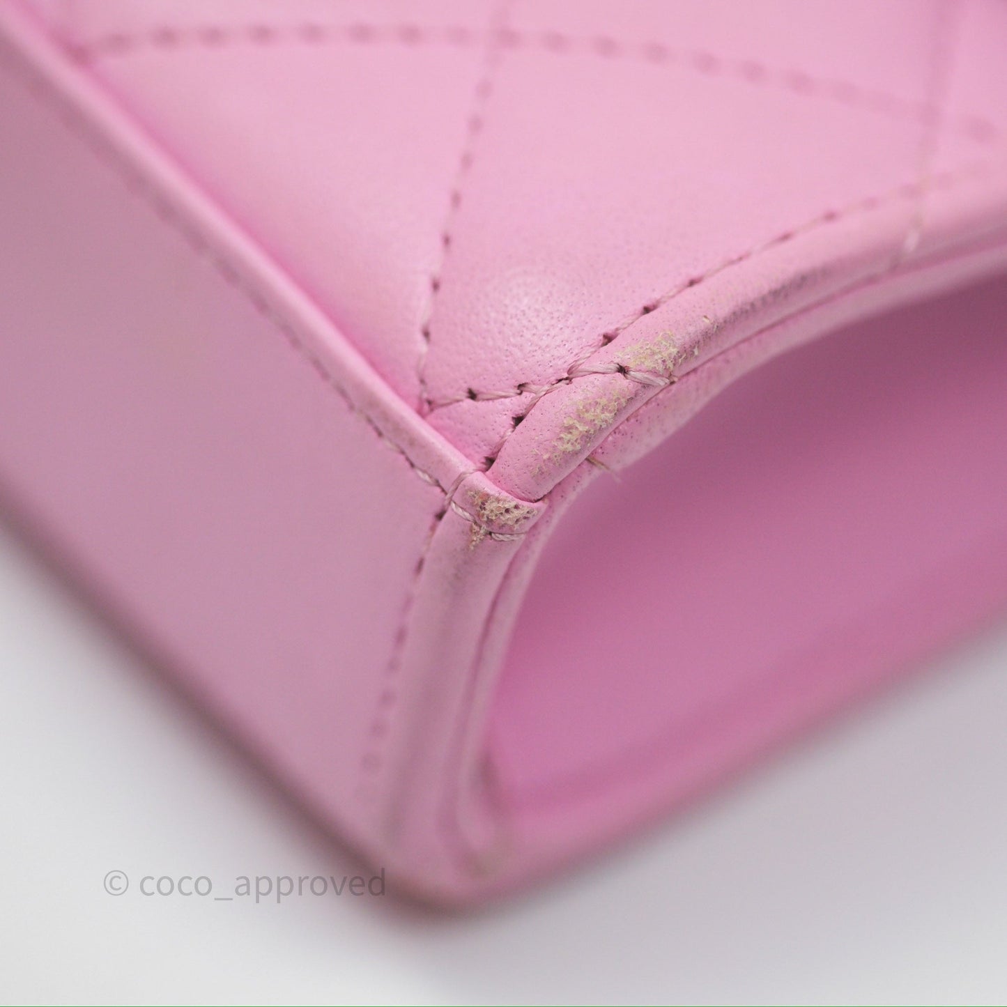 Chanel Mini Handle Clutch With Chain Pink/ Mint Lambskin Gold Hardware 23P