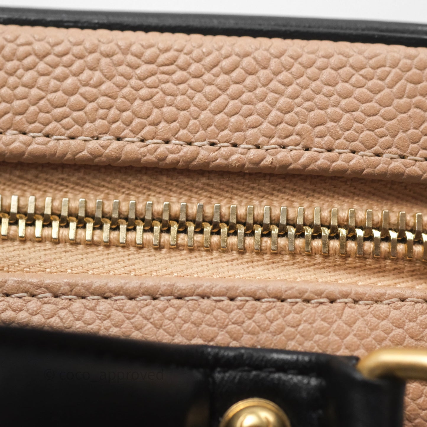 Chanel Quilted Medium CC Filigree Vanity Case Beige Caviar Gold Hardware