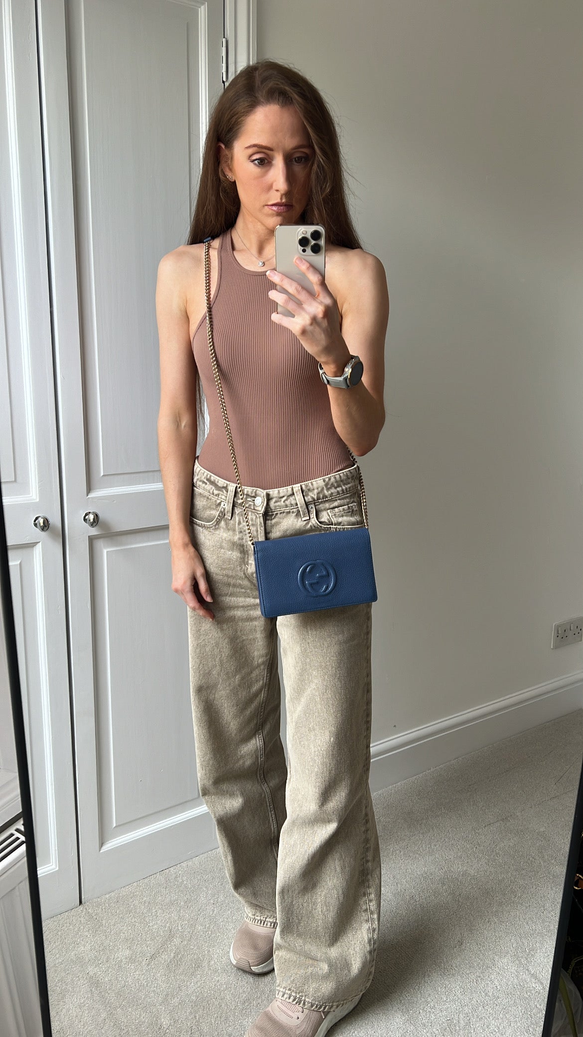 Luxury Gucci Trending 2025 Blue Soho Chain Wallet