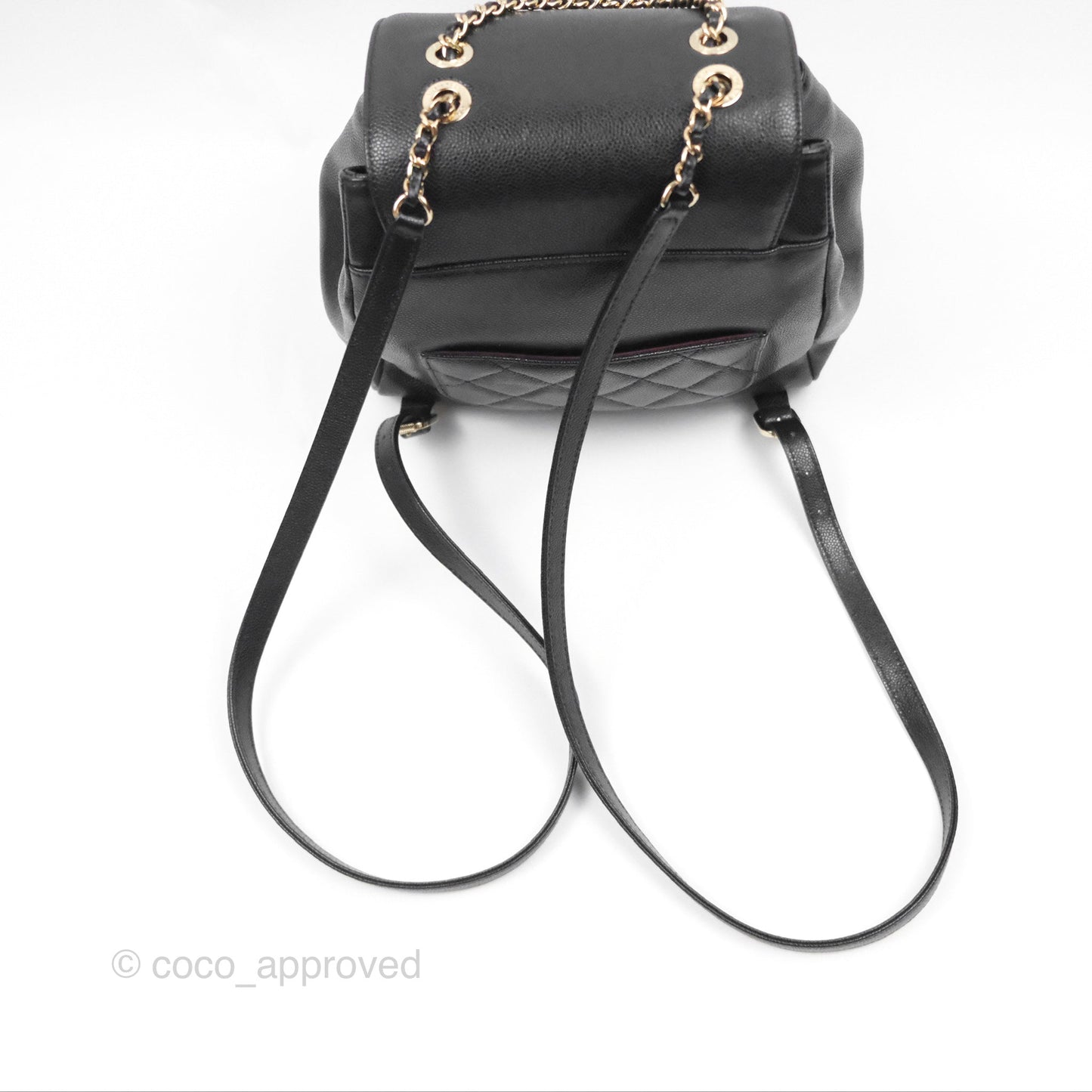 Chanel Quilted Business Affinity Backpack Black Caviar Gold Hardware