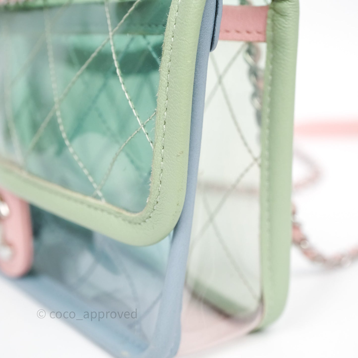 Chanel Coco Splash PVC Mini Flap Bag Blue/Green/Pink Silver Hardware