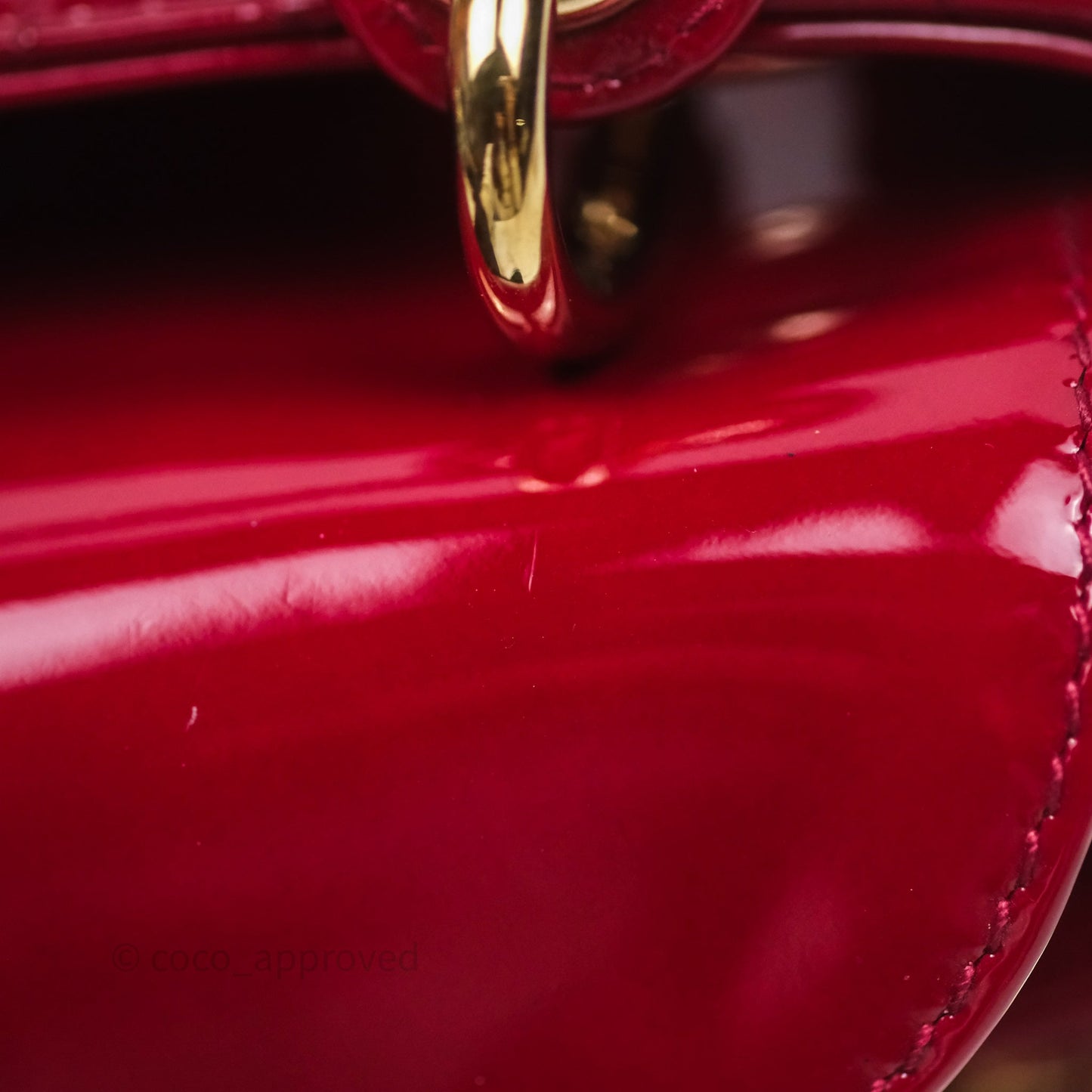 Christian Dior Mini Lady Dior Red Patent Cannage Gold Hardware
