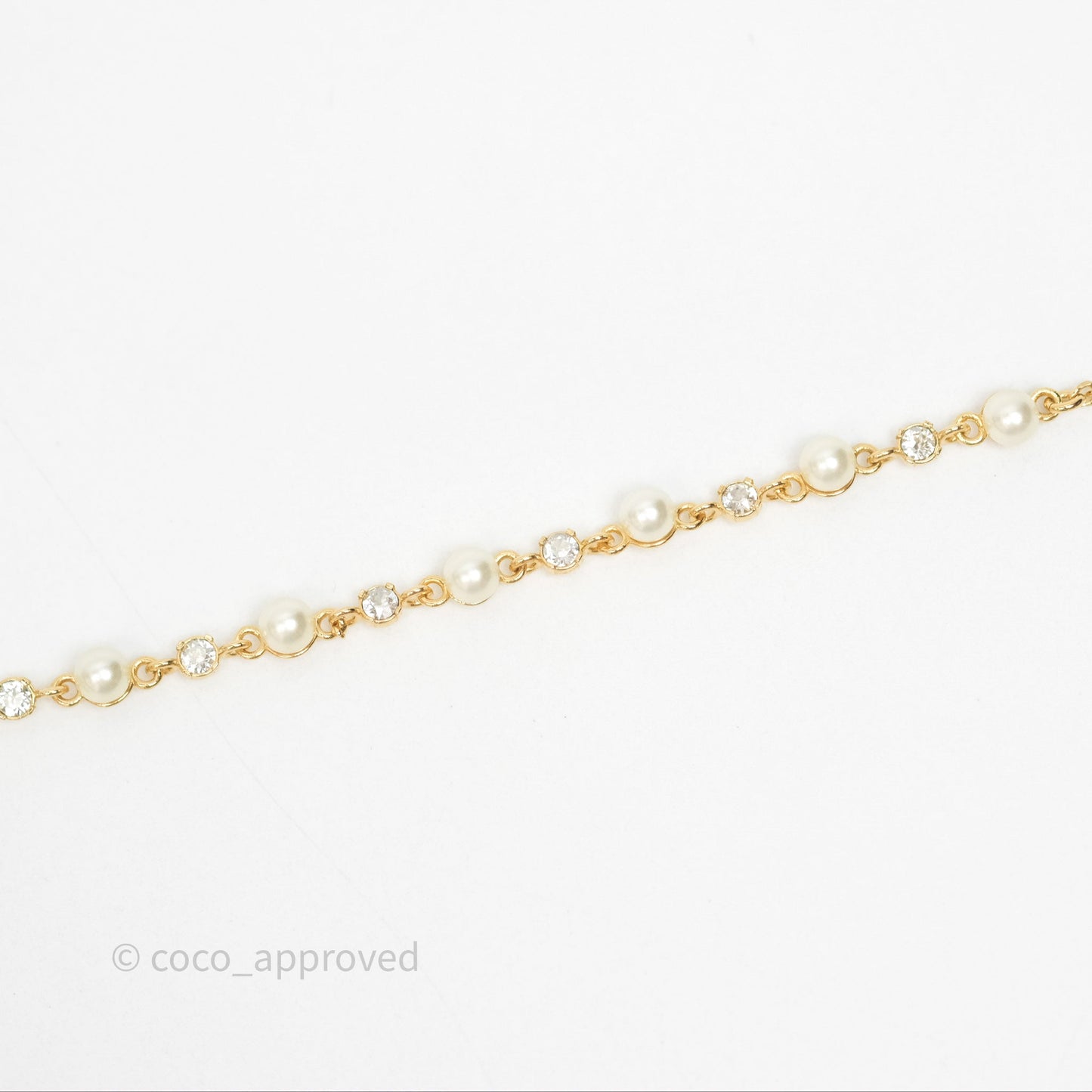 Christian Dior Petit CD Treasure Necklace Pearls Gold Tone