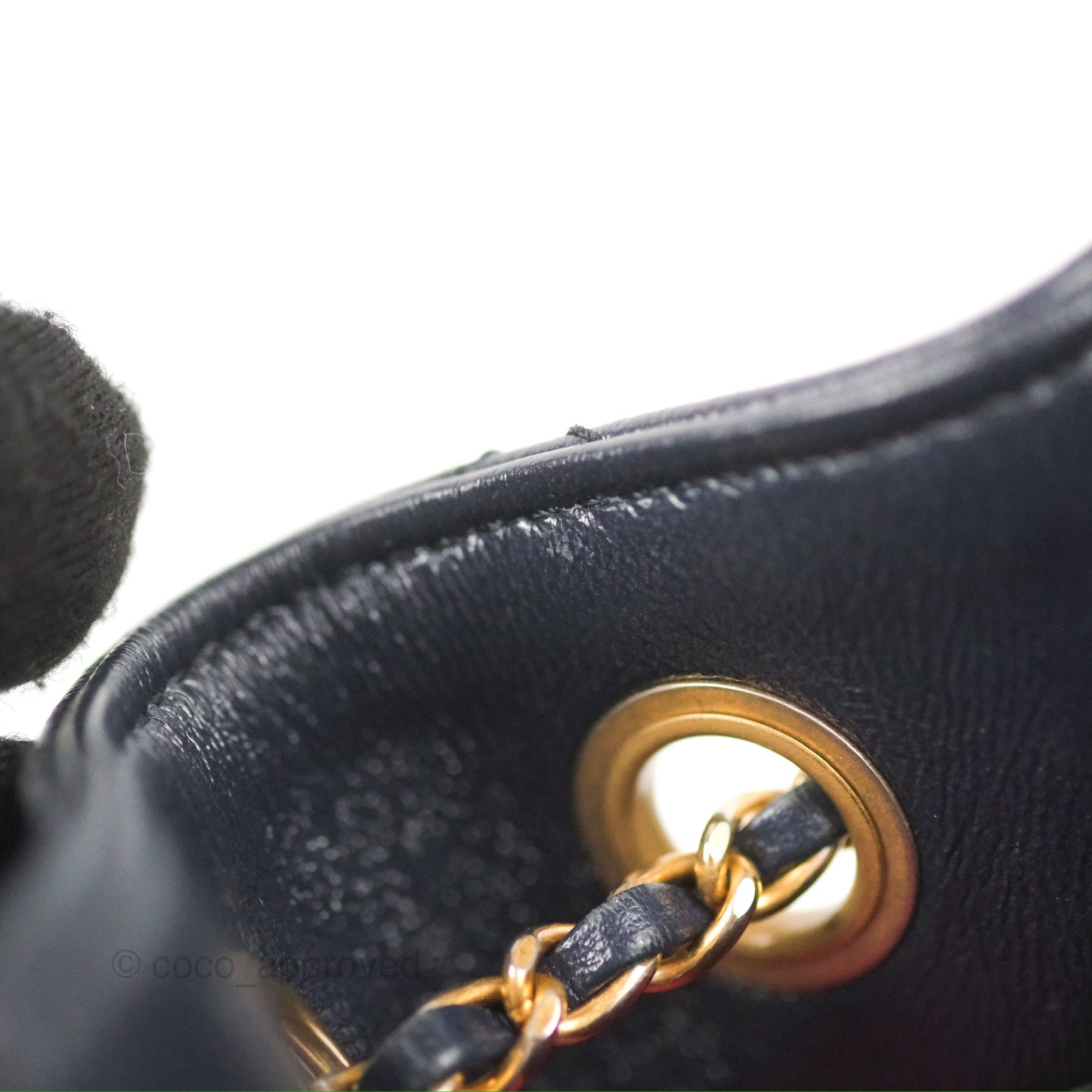 Chanel Quilted Top Handle Drawstring Bucket Bag Iridescent Navy Calfskin Aged Gold Hardware