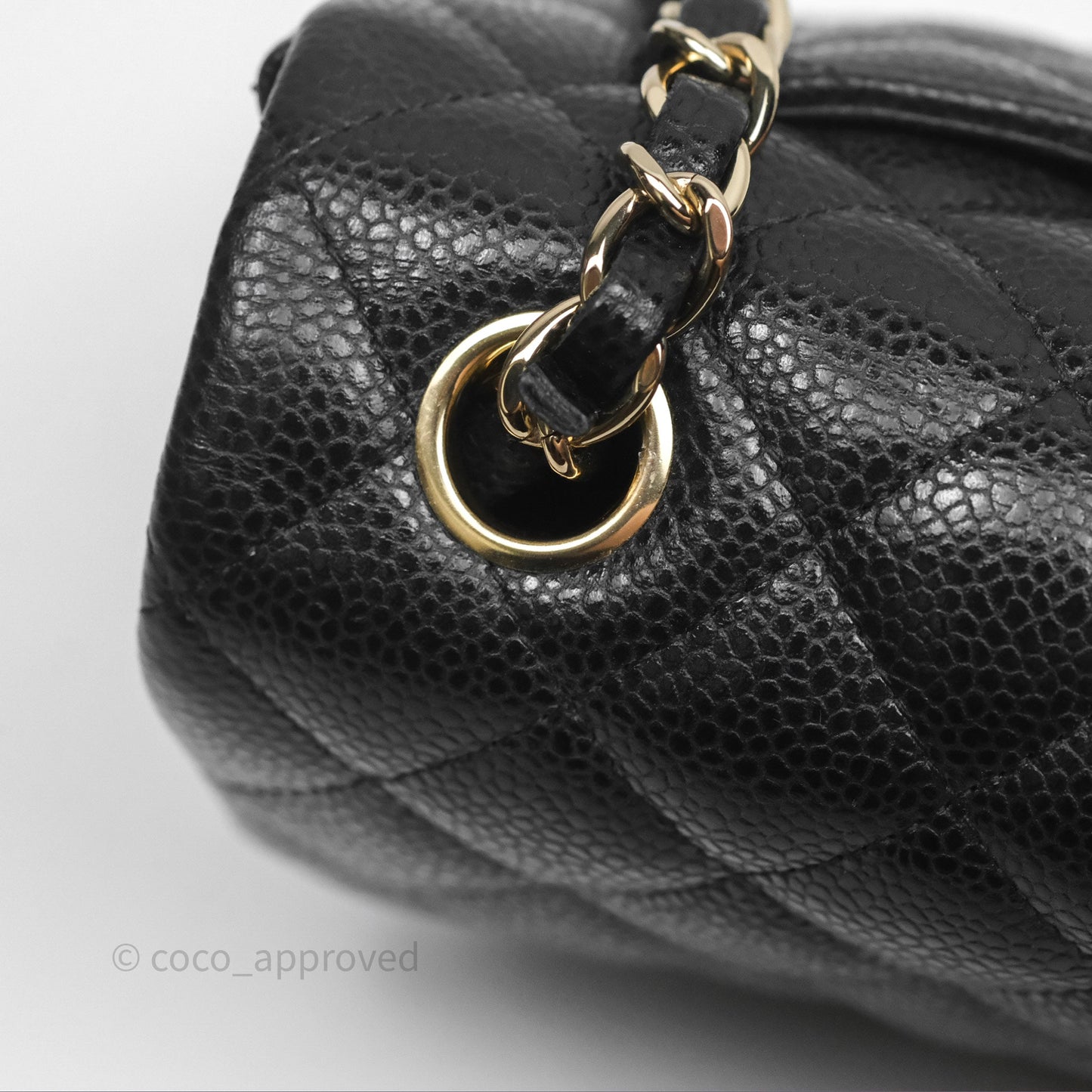 Chanel Quilted Mini Rectangular Black Caviar Gold Hardware