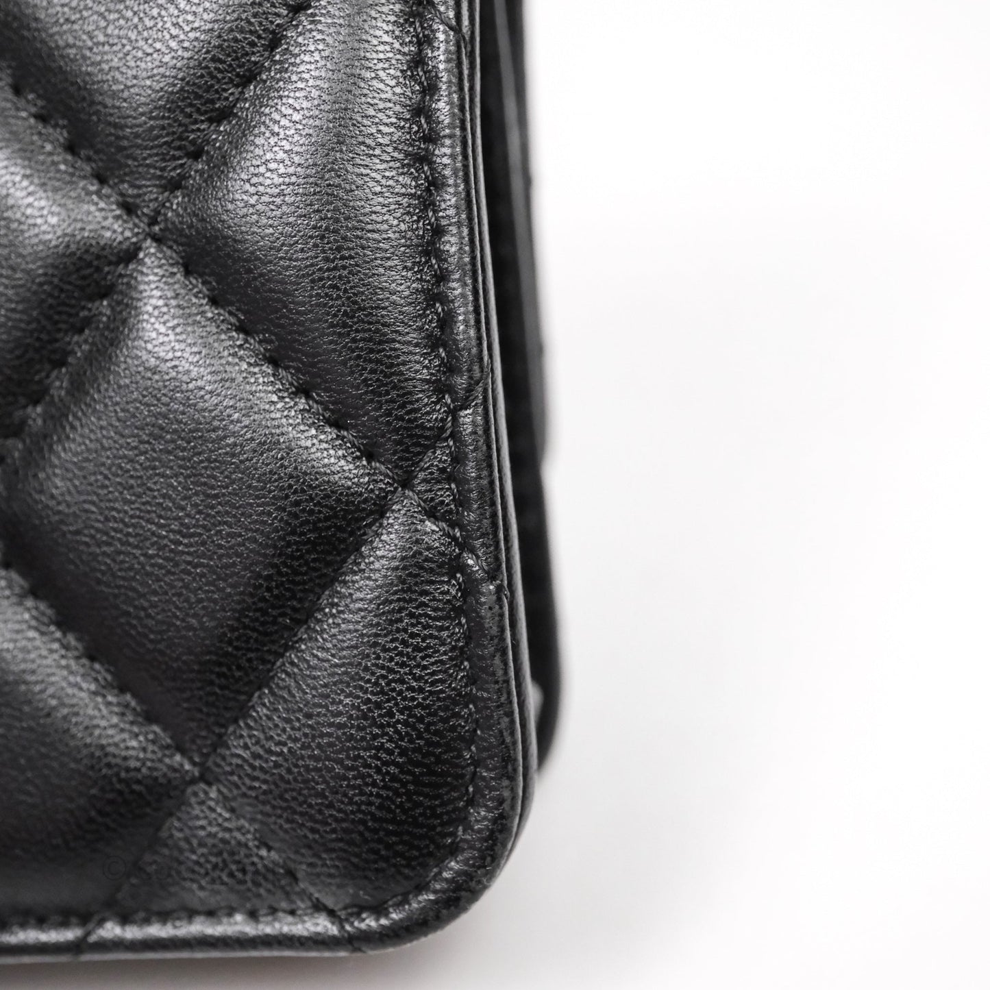 Chanel Jewel Hook Card Holder Black Lambskin Aged Gold Hardware