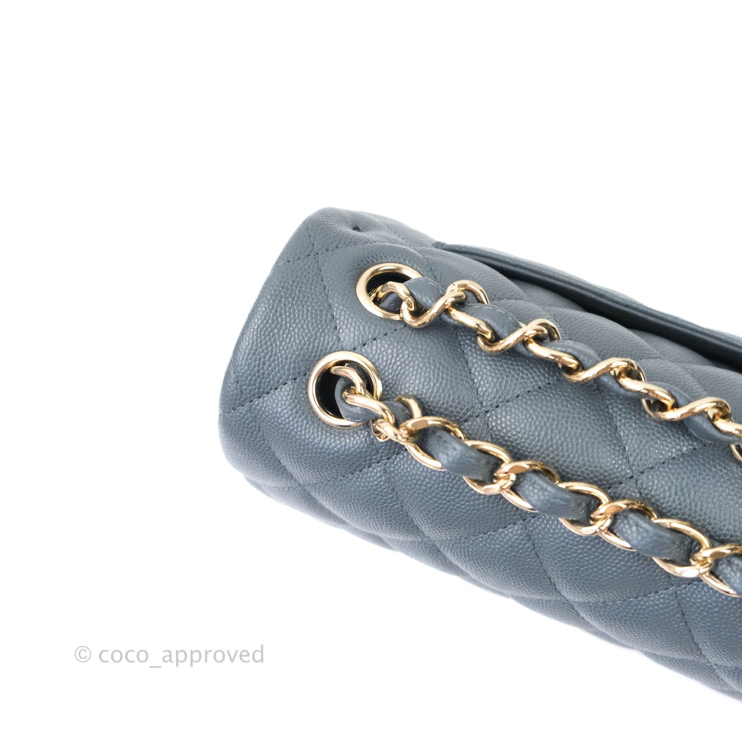 Chanel Jumbo Double Flap Grey Caviar Gold Hardware⁣⁣ 18B