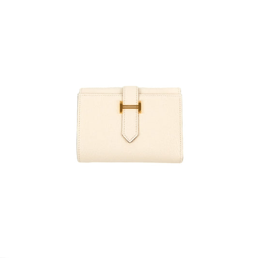 Hermes Bearn Trifold Compact Wallet Nata Epsom Gold Hardware