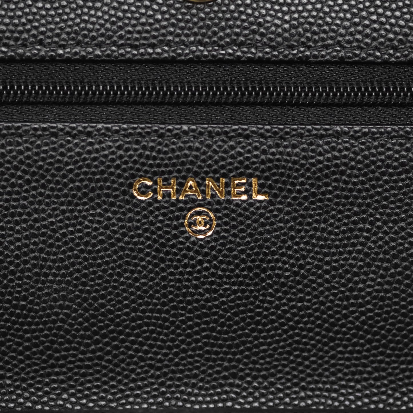 Chanel Wallet On Chain WOC Black Caviar Gold Hardware 23C