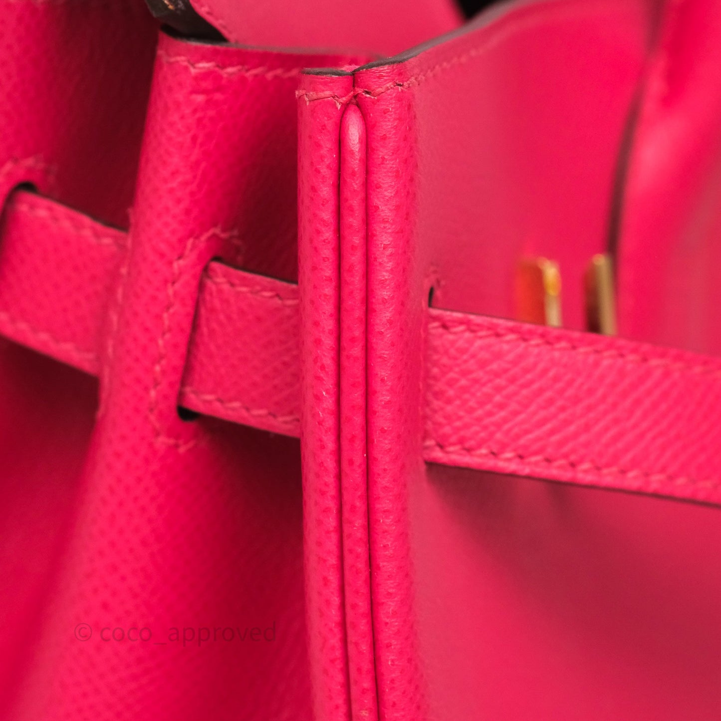 Hermès Birkin Retourne 30 Rose Extreme I6 Epsom Gold Hardware