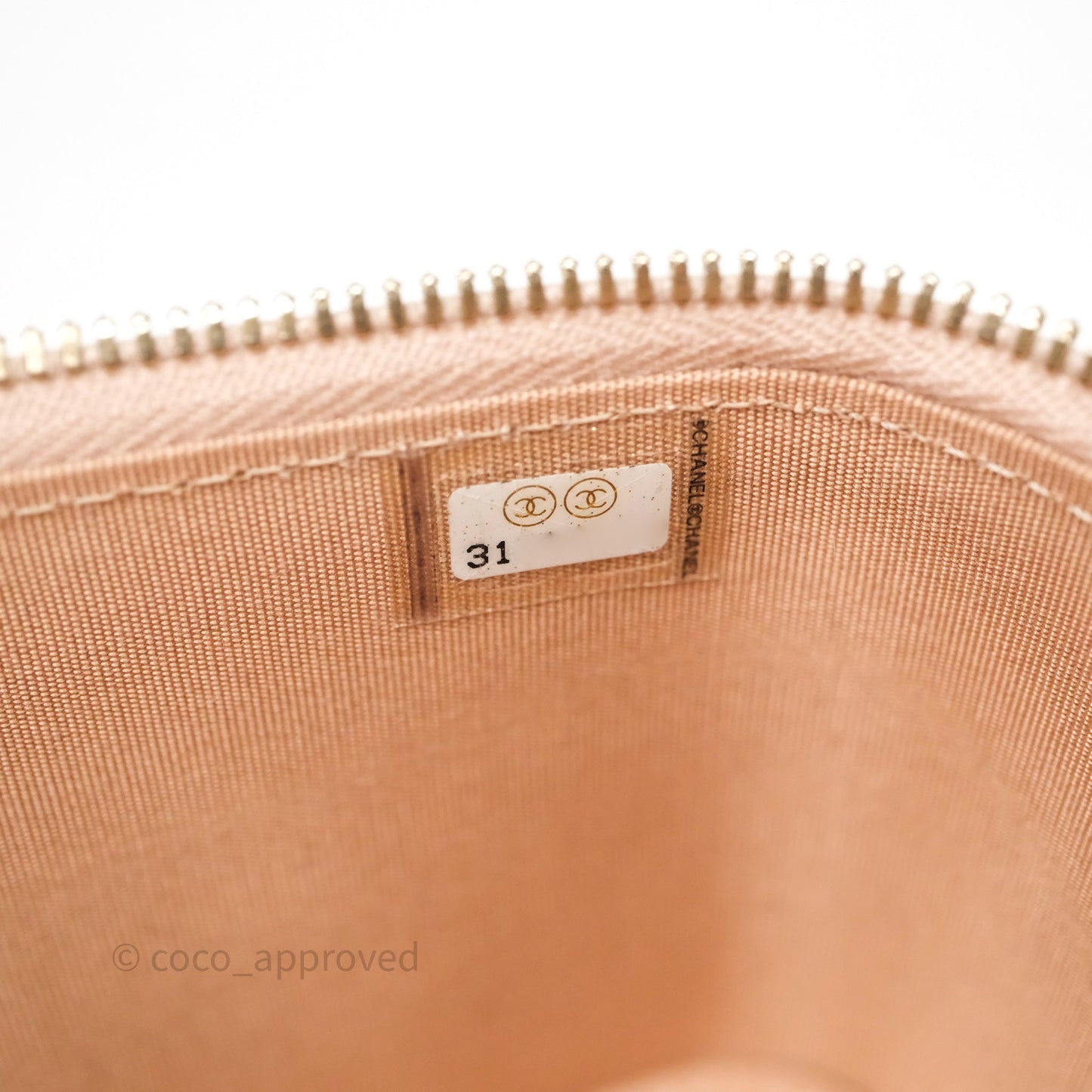 Chanel Top Handle Vanity Lambskin Beige Bag Gold Hardware