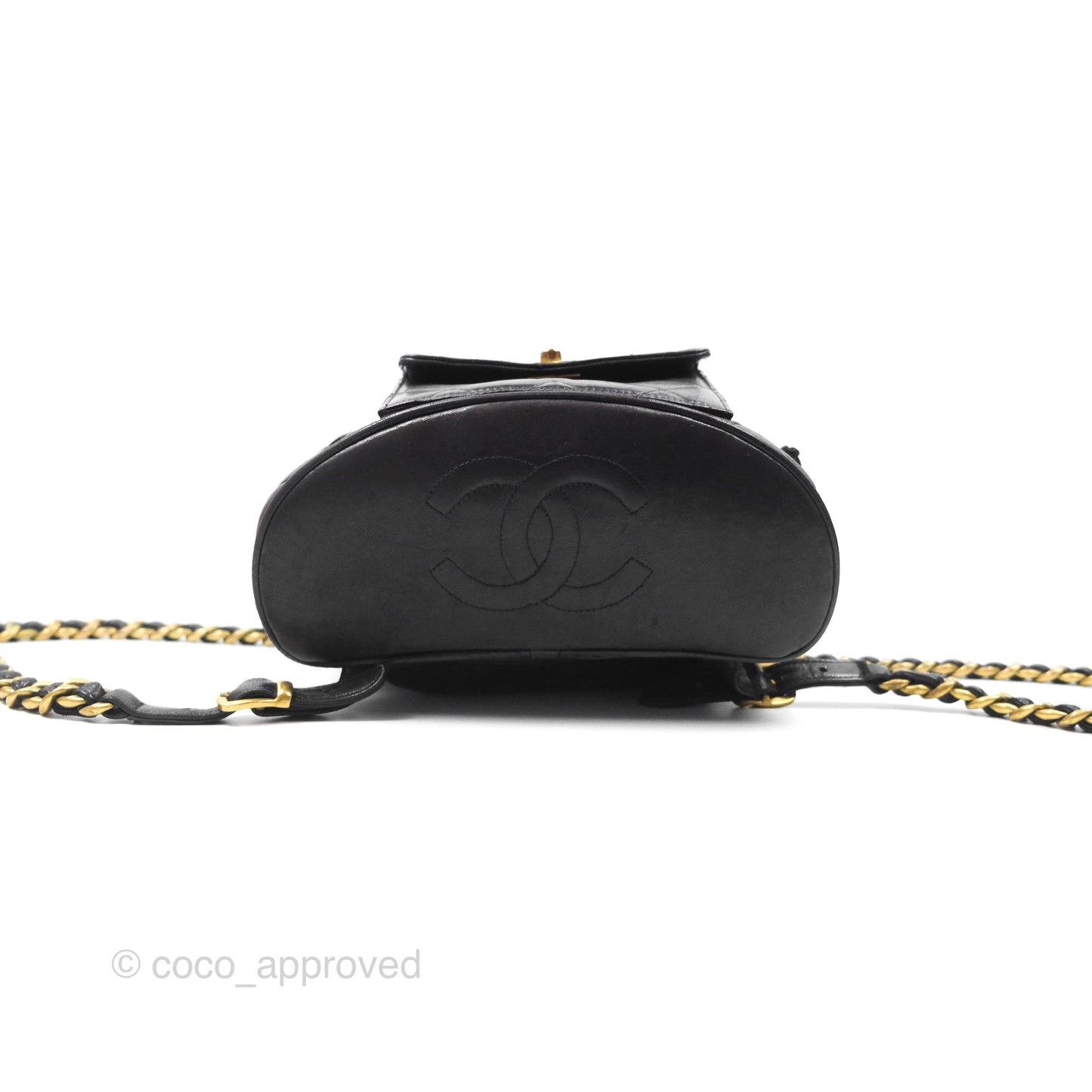 Chanel Vintage CC Duma Backpack Black Lambskin 24K Gold Hardware