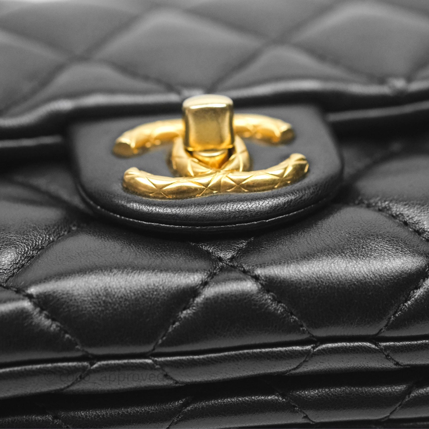 Chanel Small All Slide Adjustable Chain Flap Bag Black Lambskin Aged Gold Hardware 22K