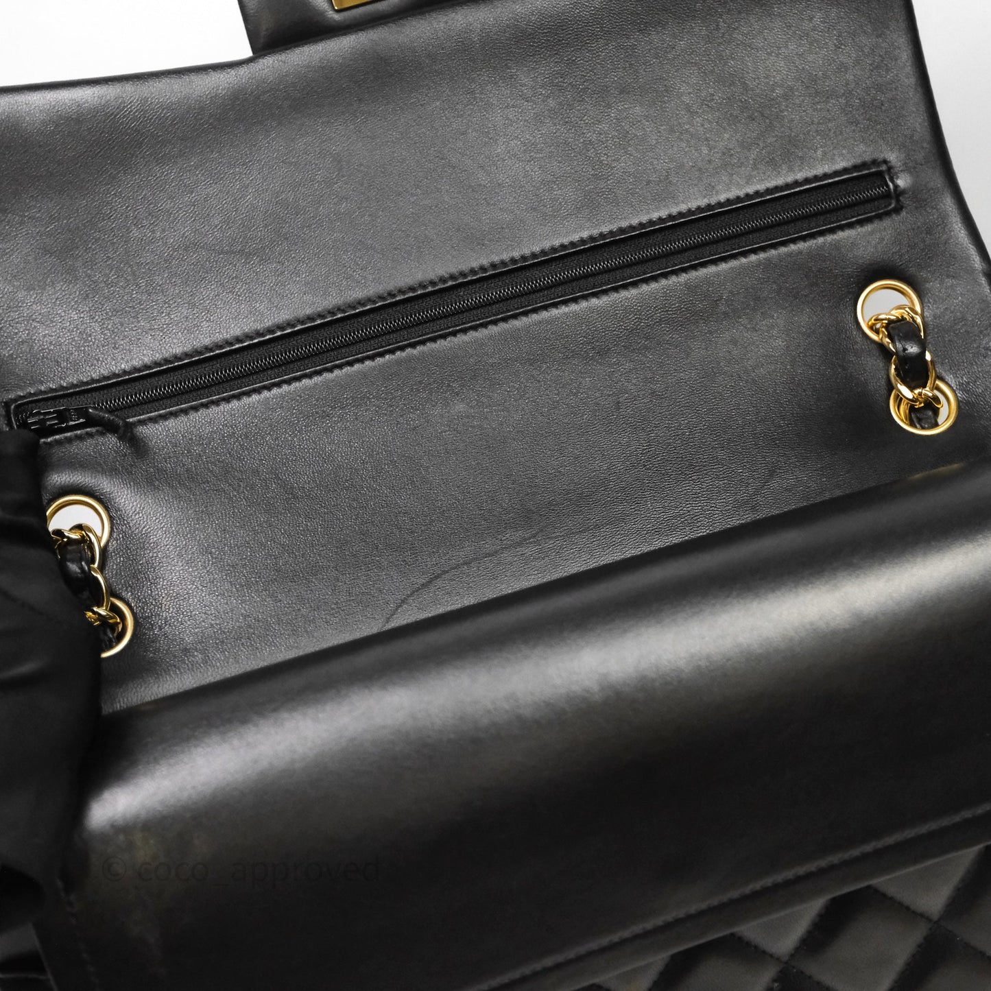 Chanel Jumbo Double Flap Quilted Black Lambskin Gold Hardware⁣⁣