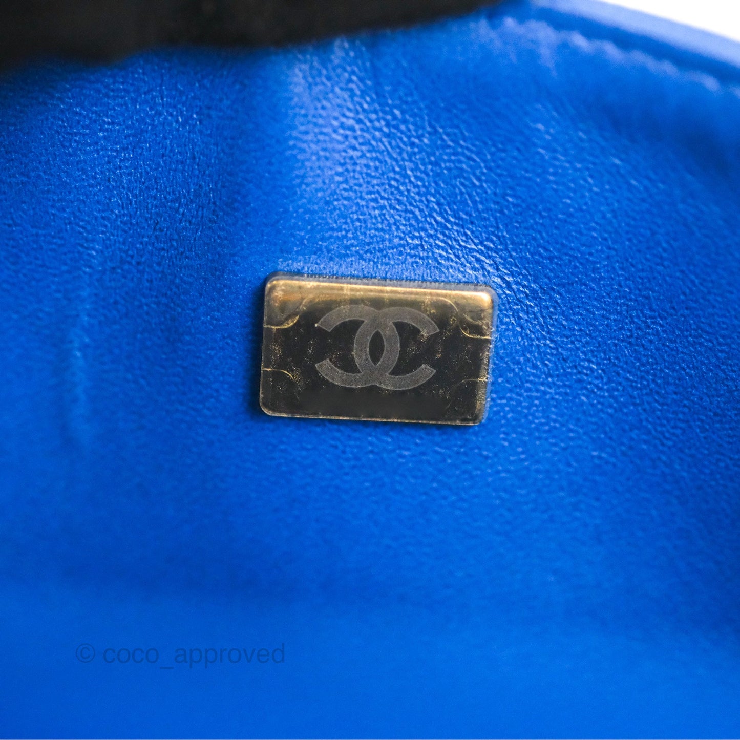 Chanel Small Classic Quilted Flap Blue Caviar Gold Hardware