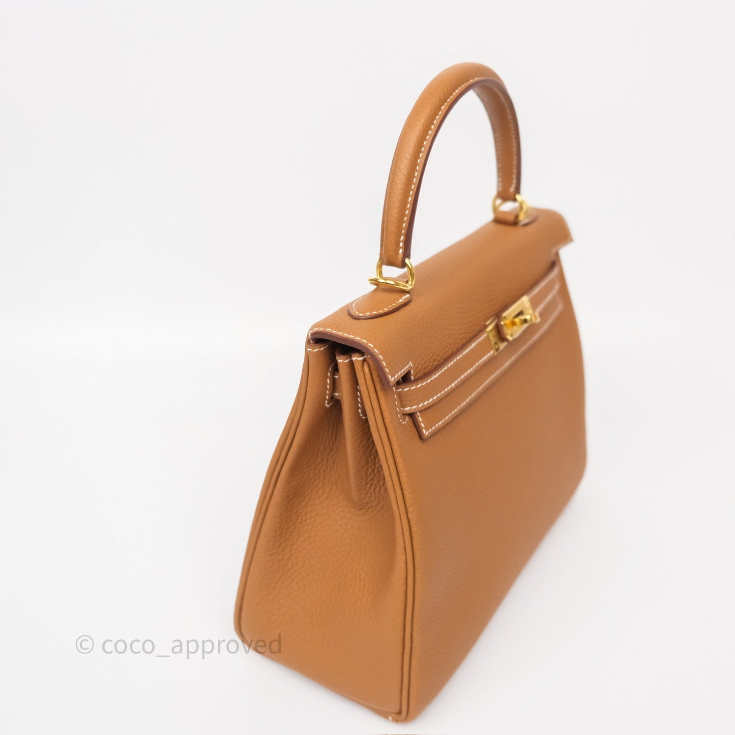 Hermès Kelly Retourne 25 Gold Togo Gold Hardware