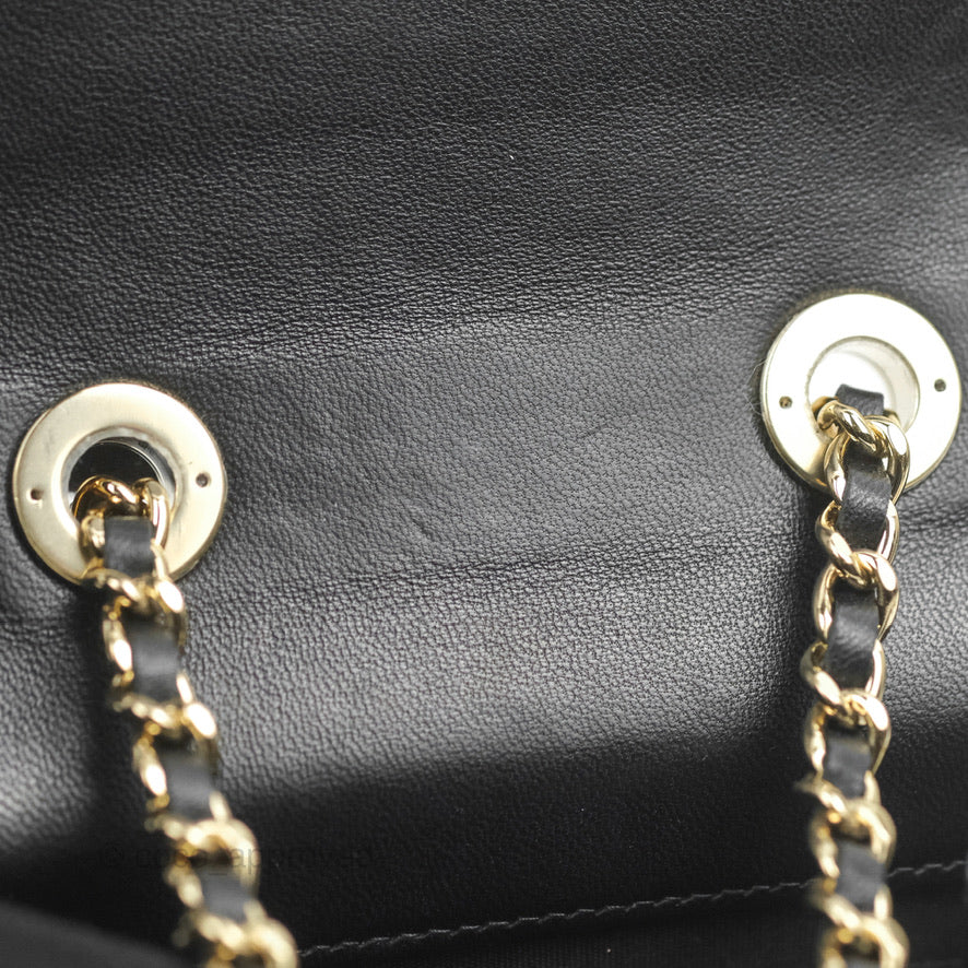 Chanel Mini Quilted Trendy CC Clutch With Chain Black Lambskin Gold Hardware