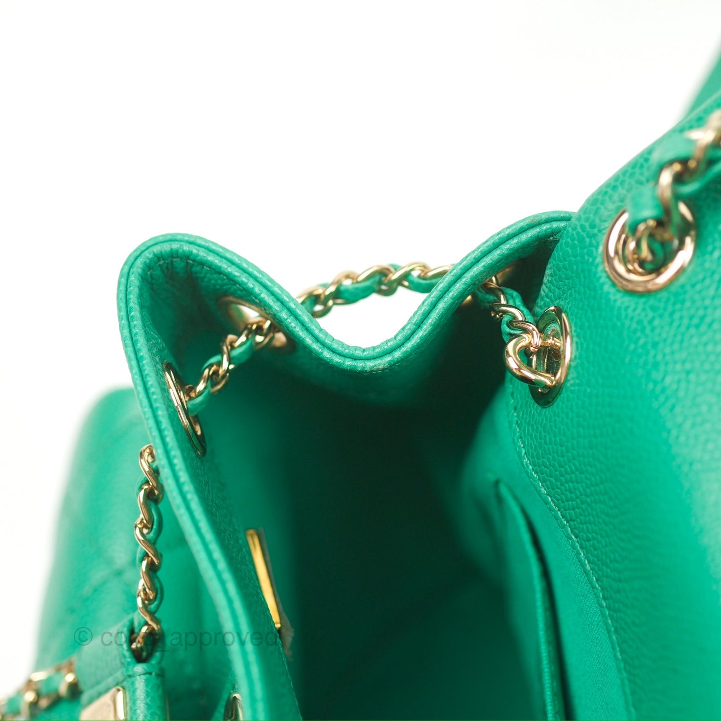 Chanel Duma Backpack Small Green Caviar Gold Hardware 23P